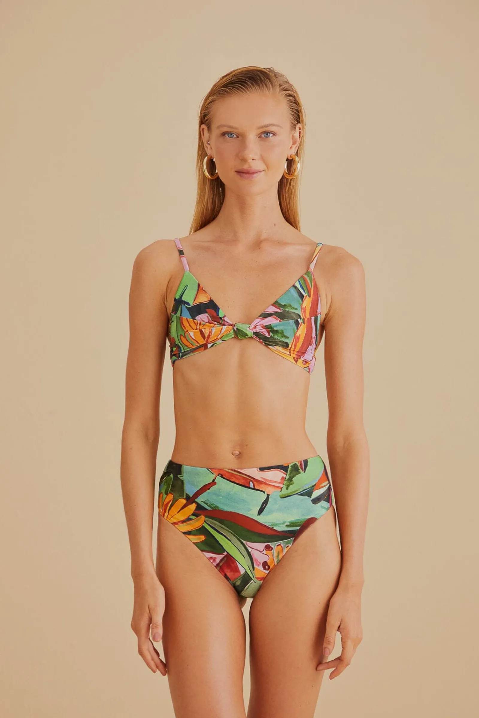  BANANA FOLIAGE HIGH WAISTED BIKINI BOTTOM