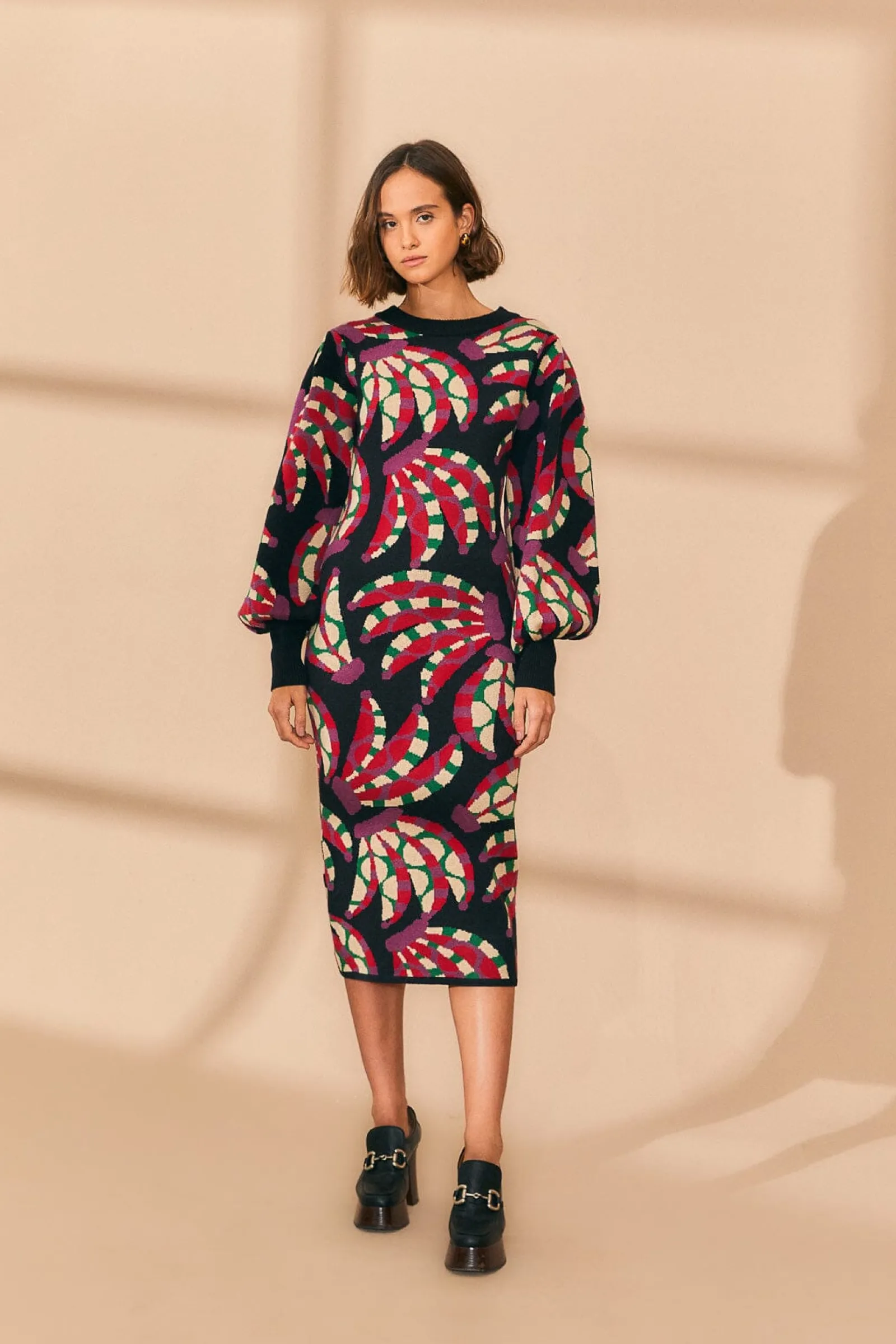  BLACK BANANA DOTS KNIT DRESS