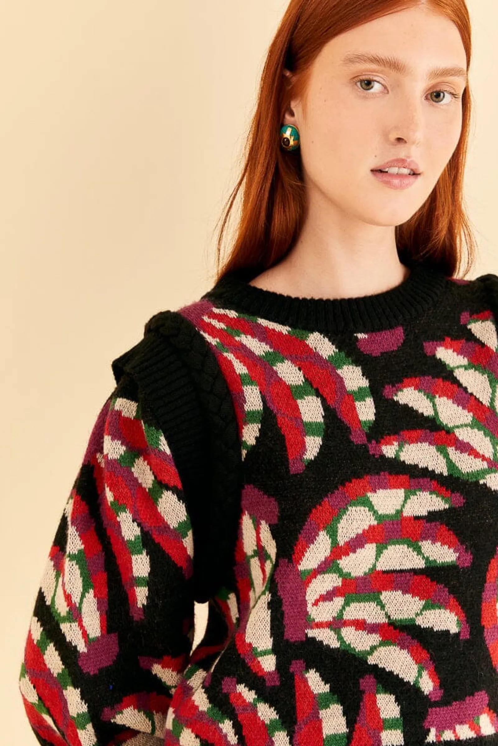 BLACK BANANA DOTS KNIT SWEATER