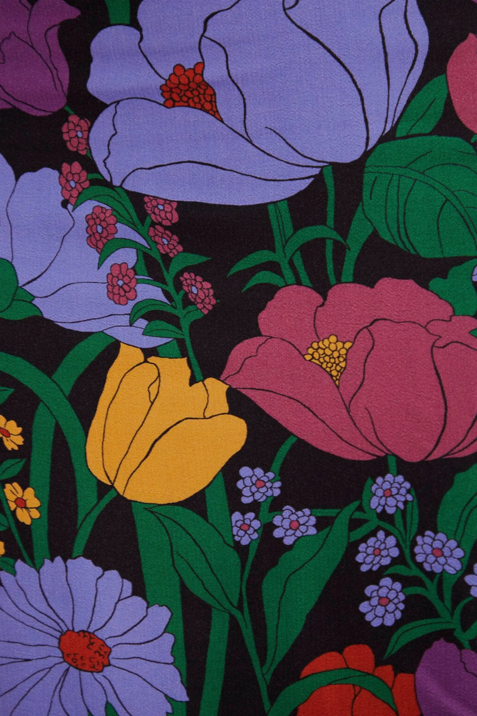 BLACK BUCOLIC GARDEN LONG SLEEVE MINI DRESS