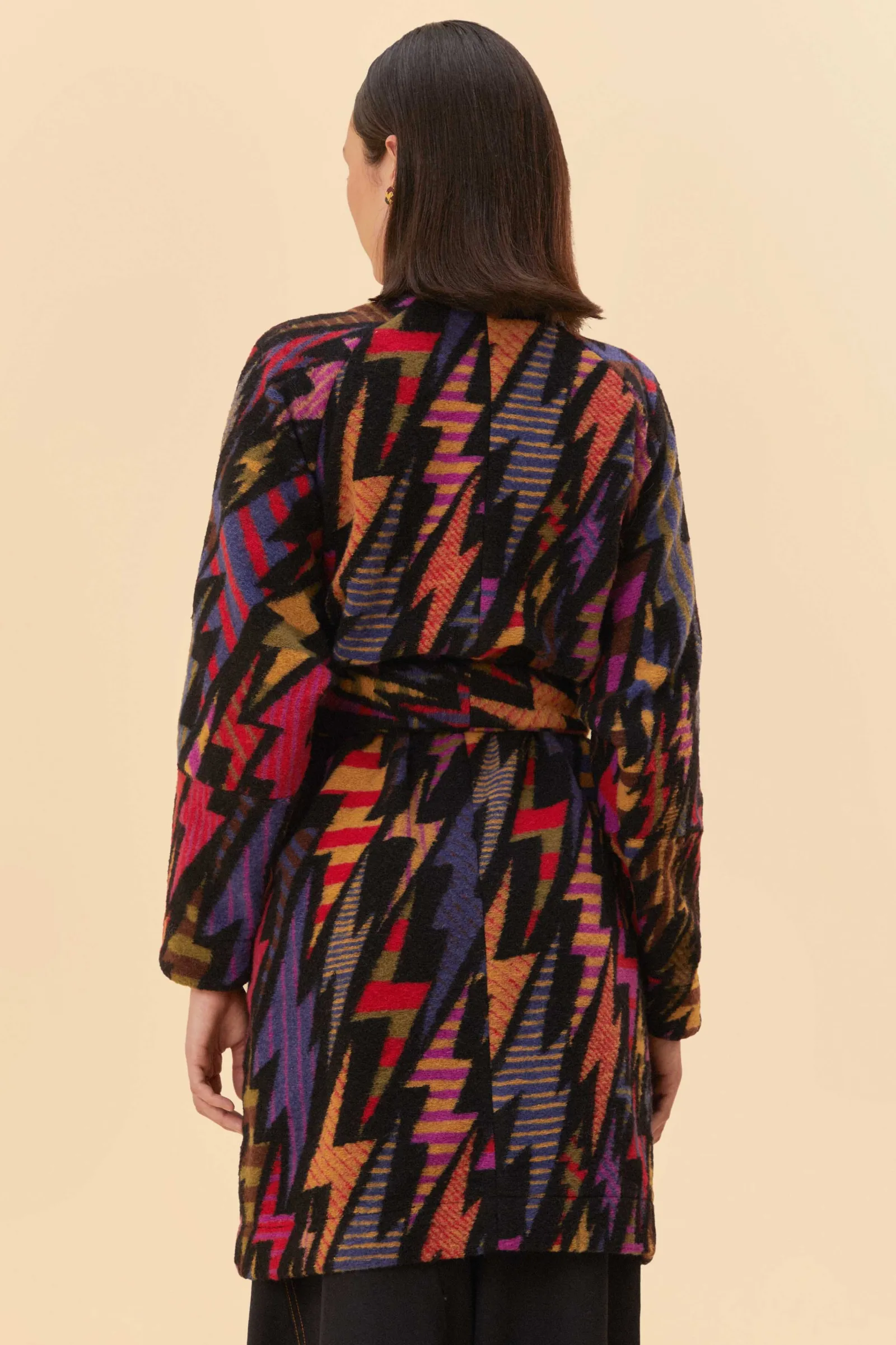 BLACK LIGHTNING MAXI FLEECE CARDIGAN