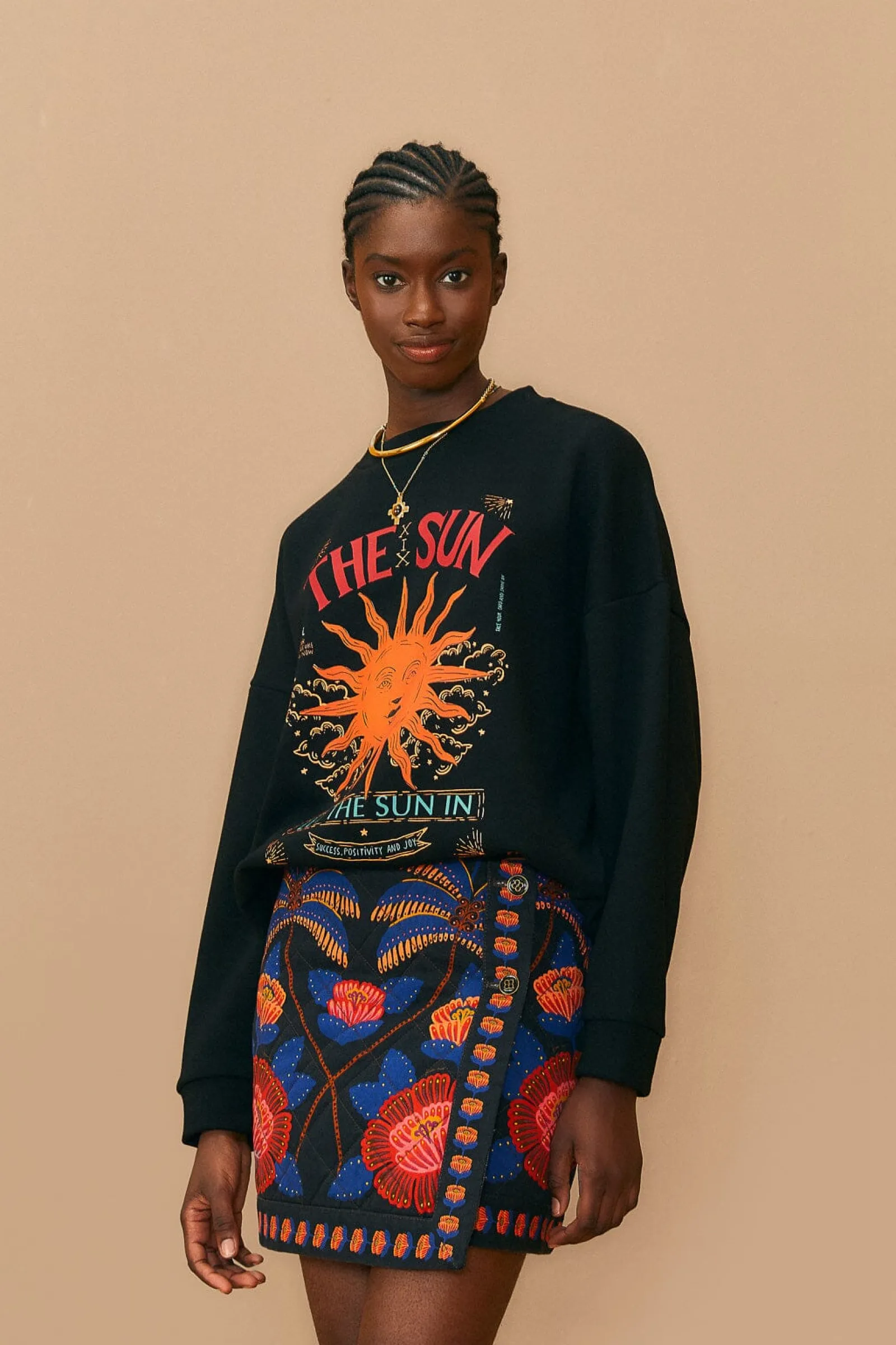  BLACK LIVING BLOOM MINI SKIRT