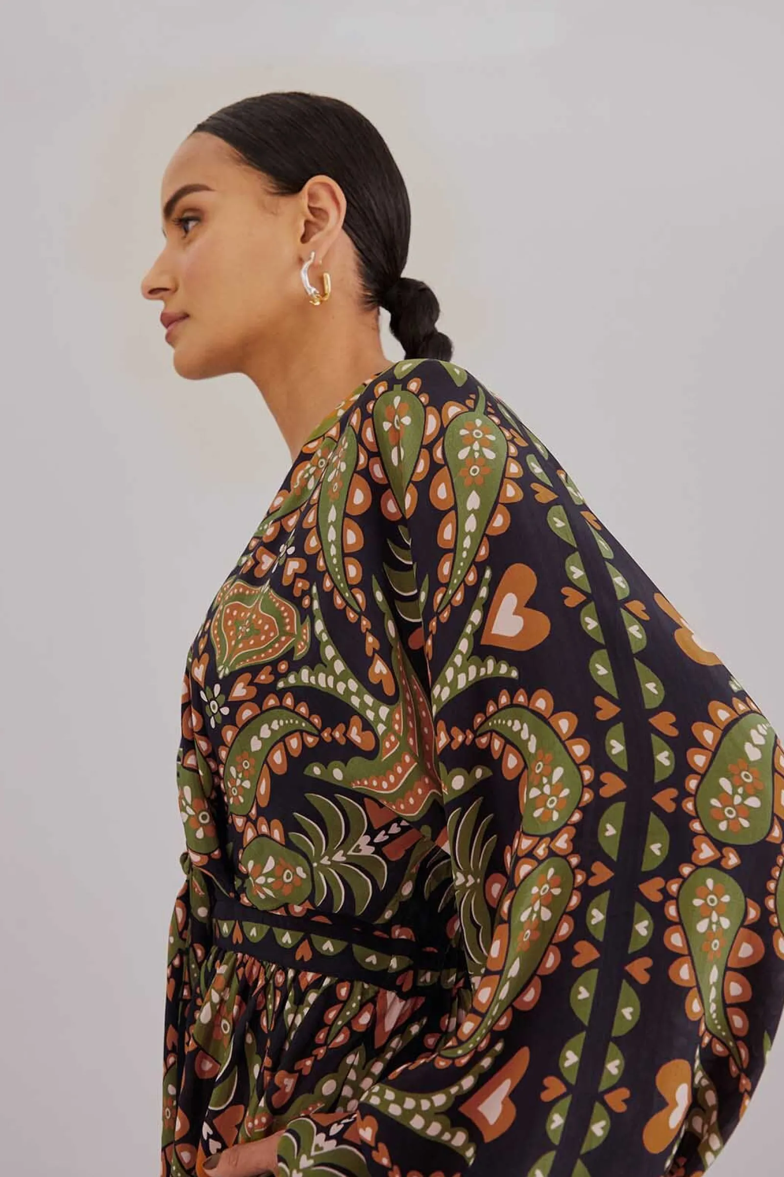 BLACK MARTINA SCARF V NECK JUMPSUIT