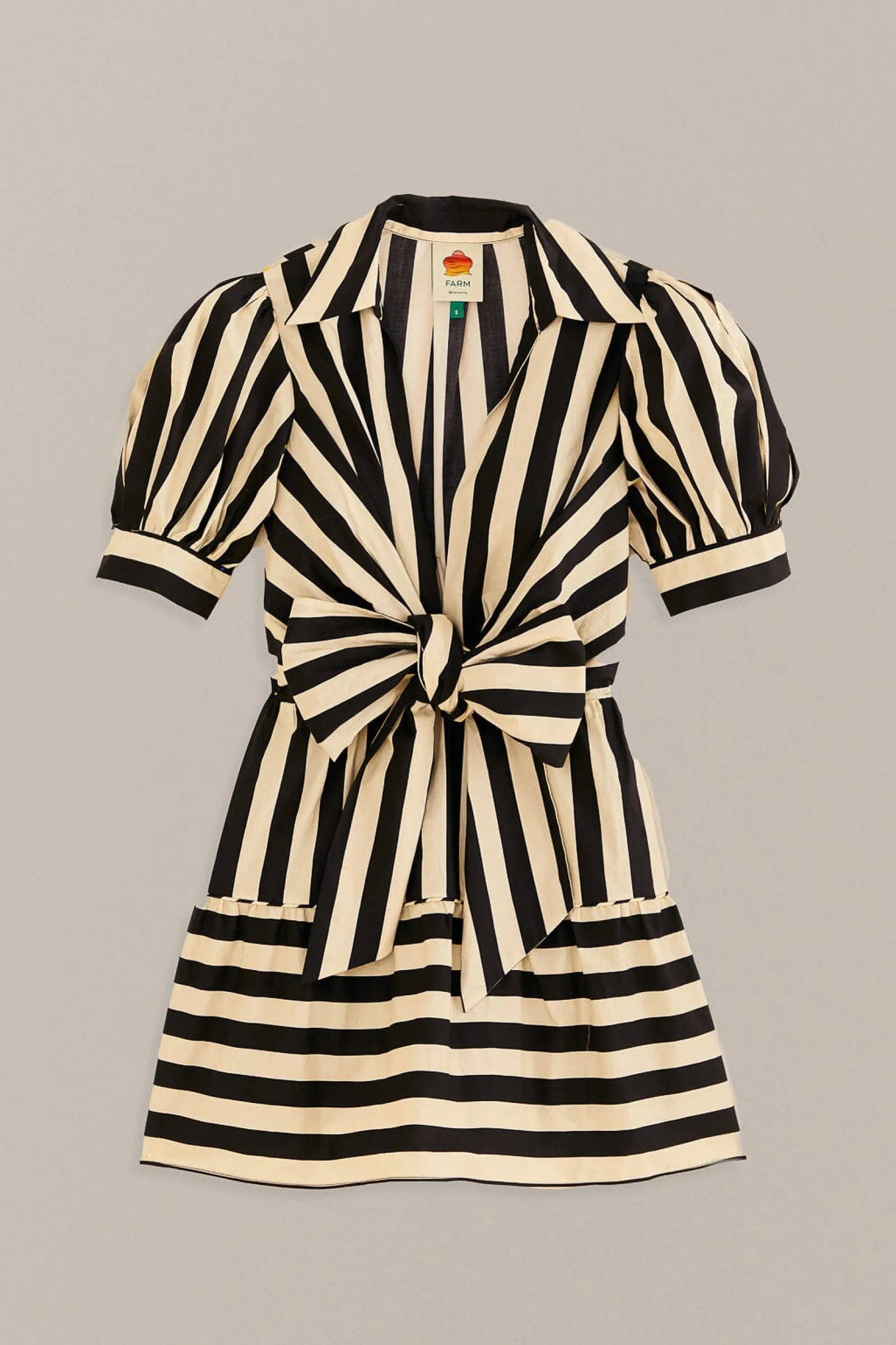 BLACK MIXED STRIPES SHORT SLEEVE MINI DRESS