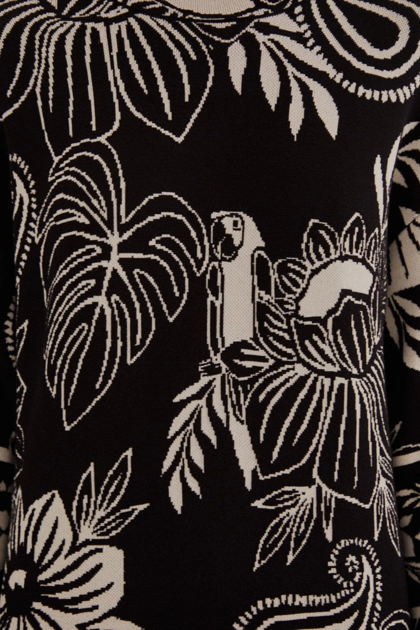 BLACK PAISLEY BLOOM KNIT DRESS