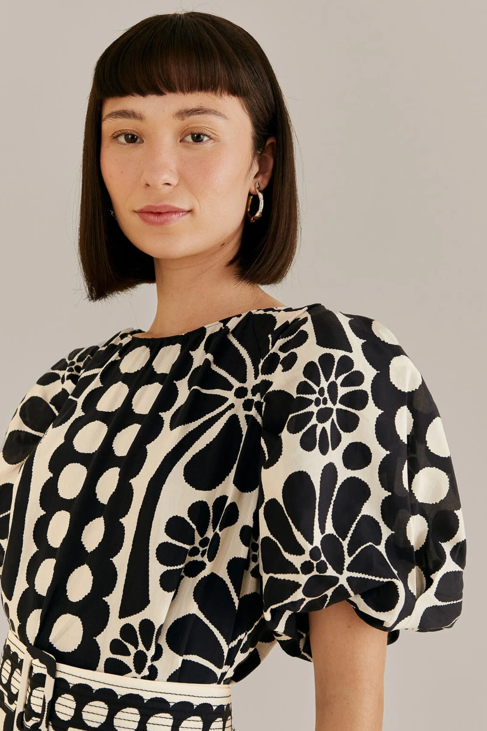 BLACK PALERMO PUFF SLEEVE MINI DRESS