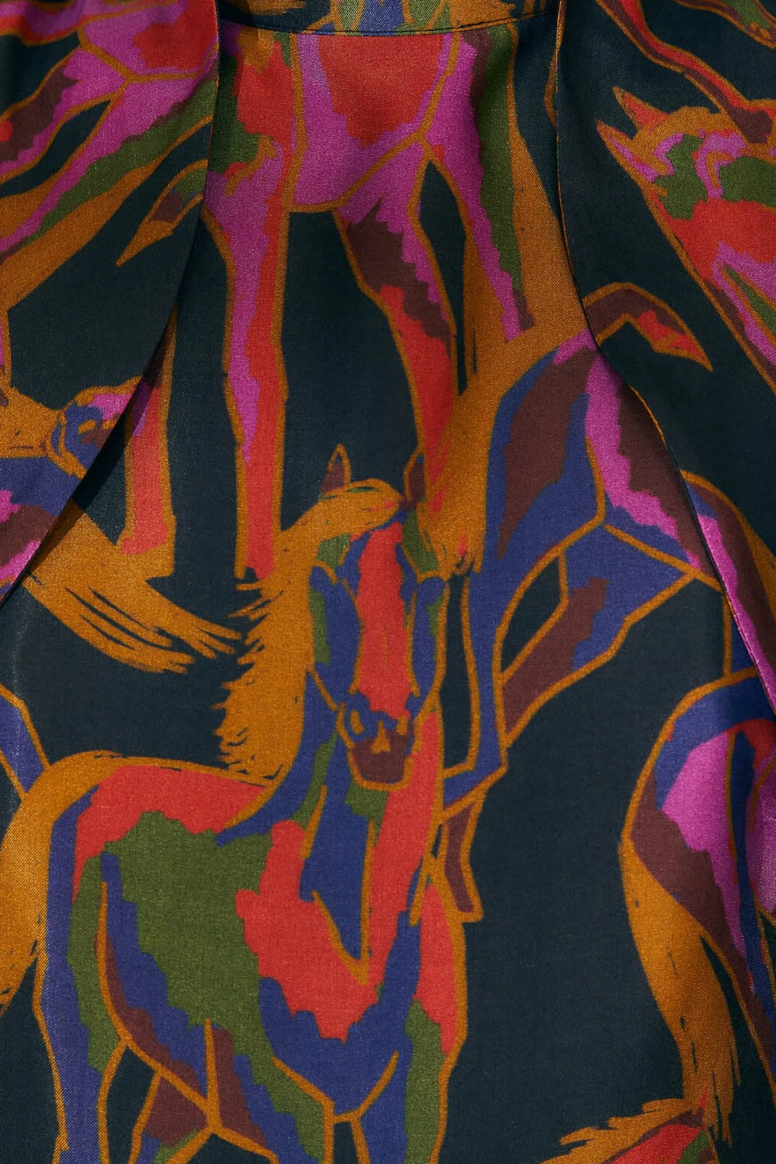 BLACK WILD HORSES BACKLESS MINI DRESS