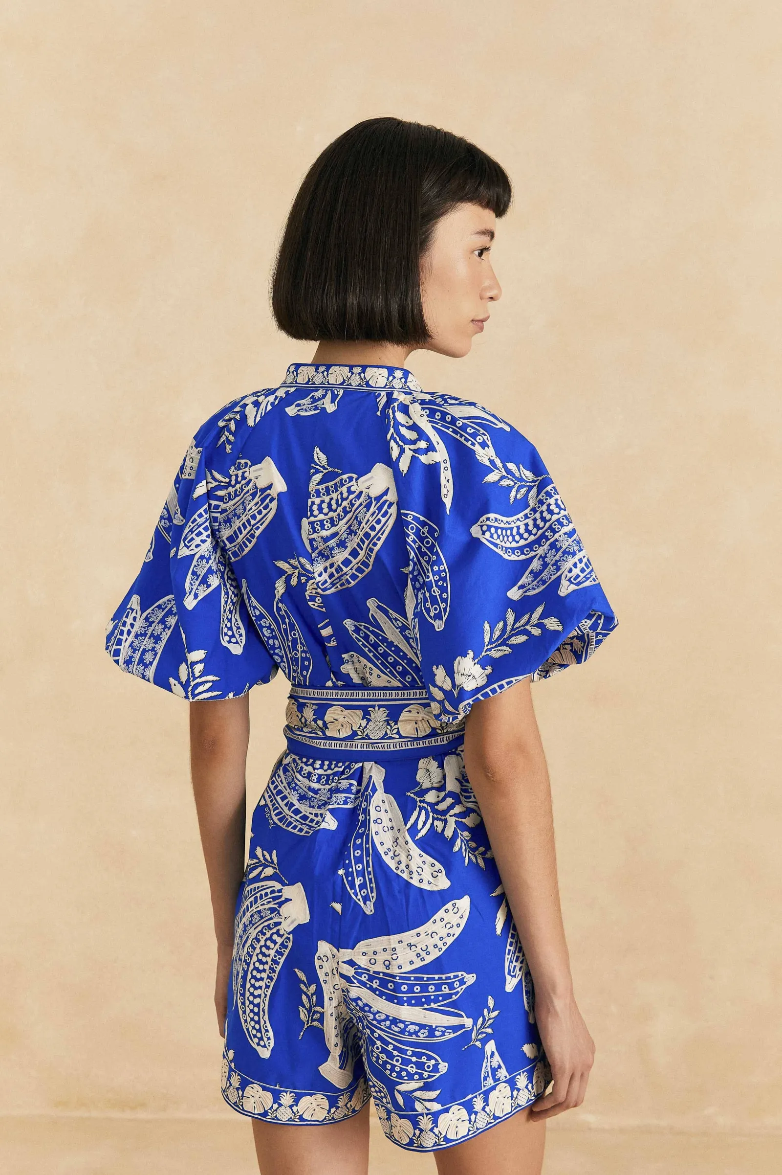 BLUE LACE BANANA ROMPER