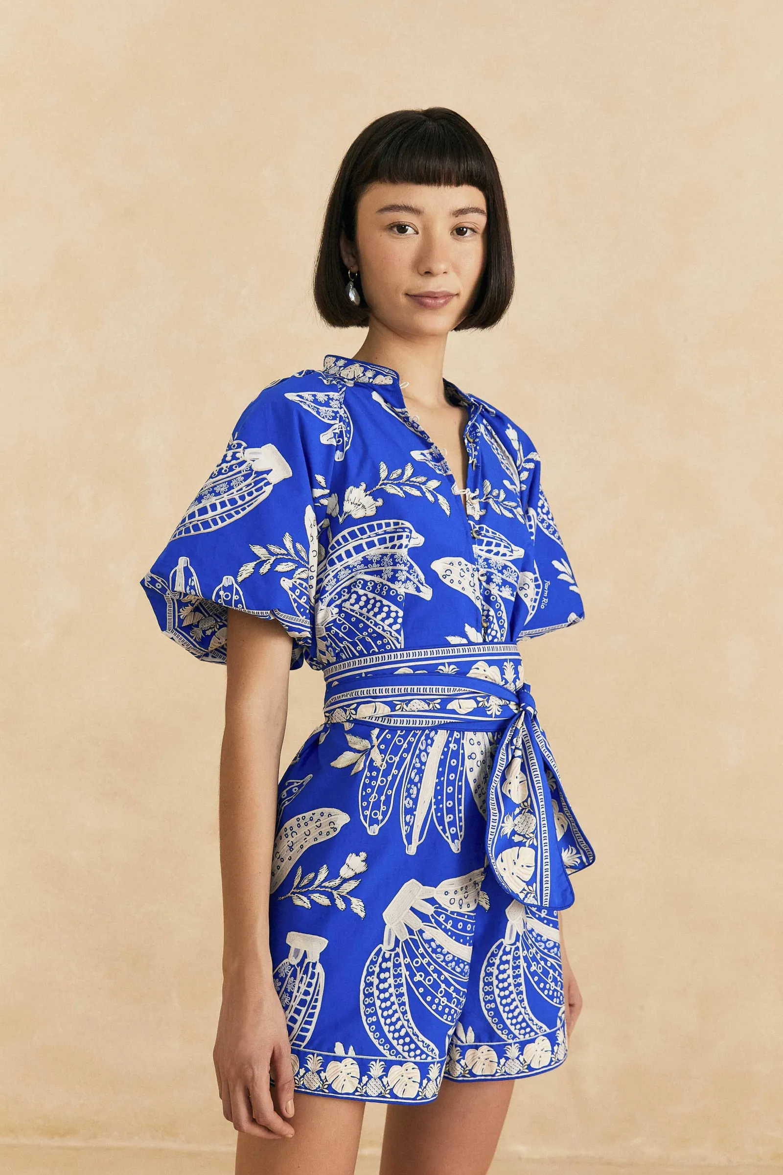 BLUE LACE BANANA ROMPER