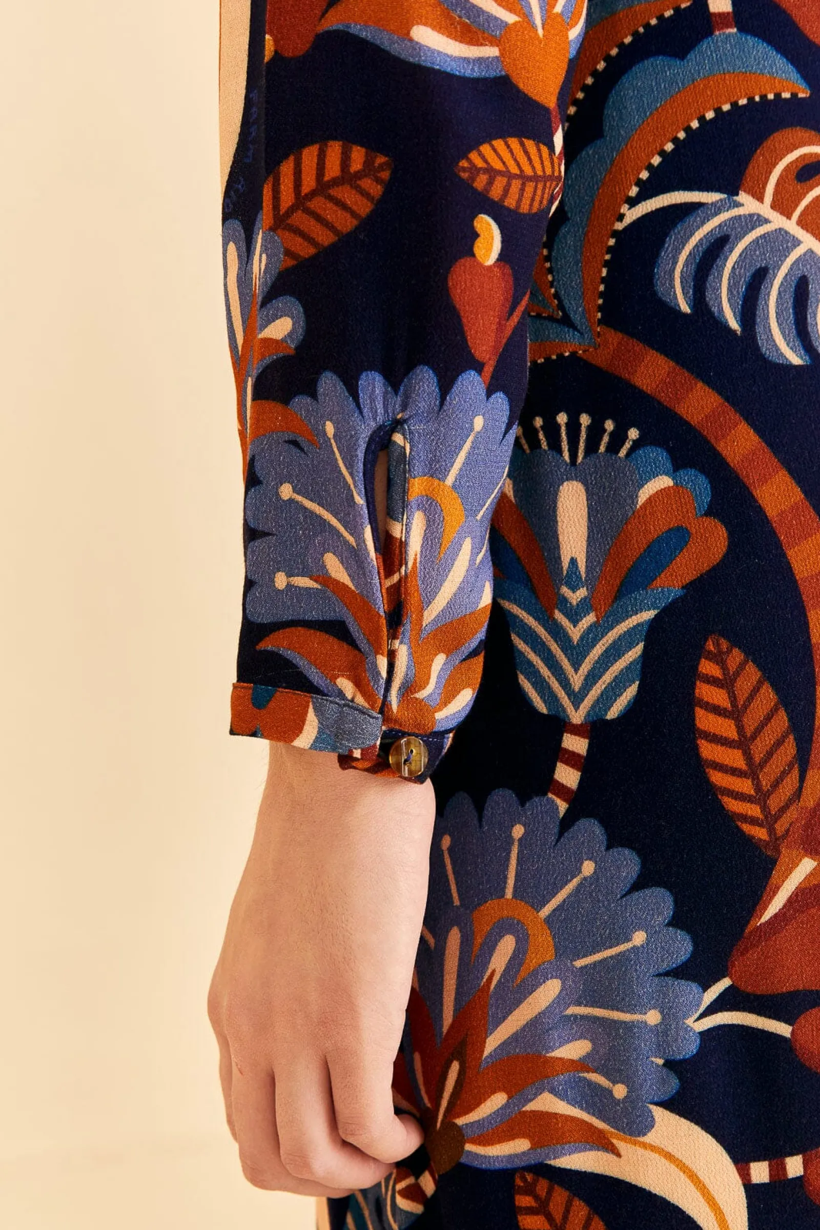 BLUE NATURE BEAUTY LONG SLEEVE MAXI DRESS