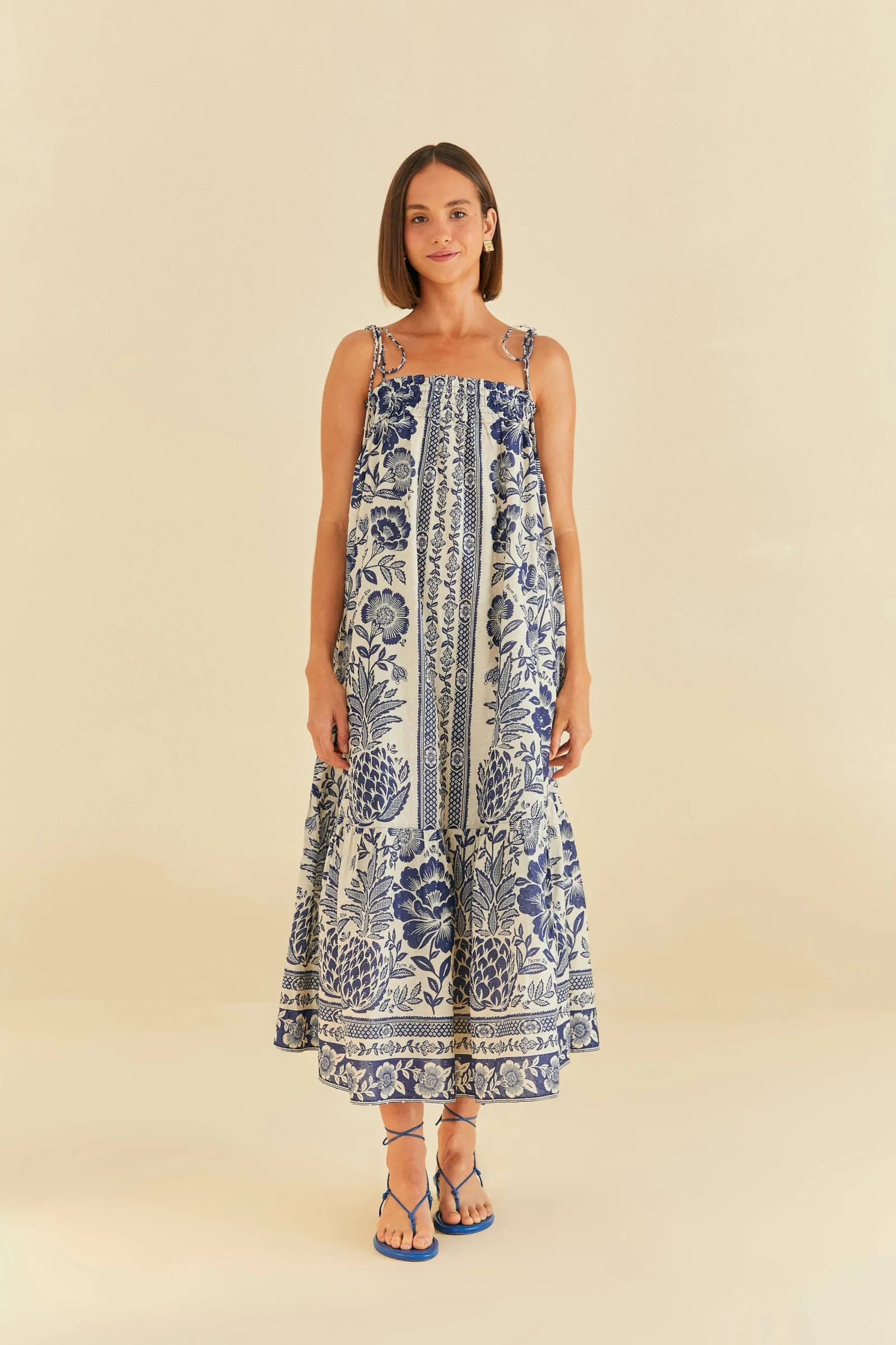  BLUE PINEAPPLE GARDEN MAXI DRESS