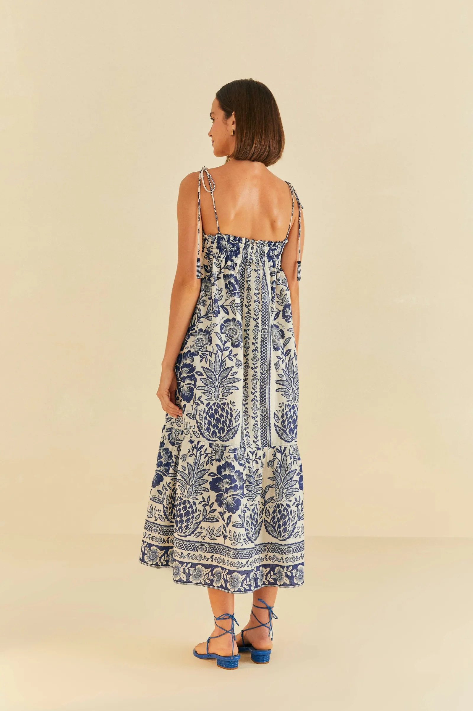 BLUE PINEAPPLE GARDEN MAXI DRESS