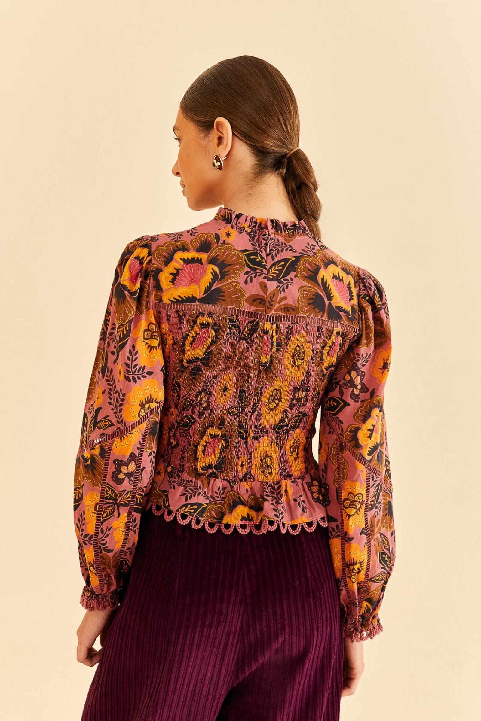 BLUSH GARDEN BLOOM SMOCKED BLOUSE