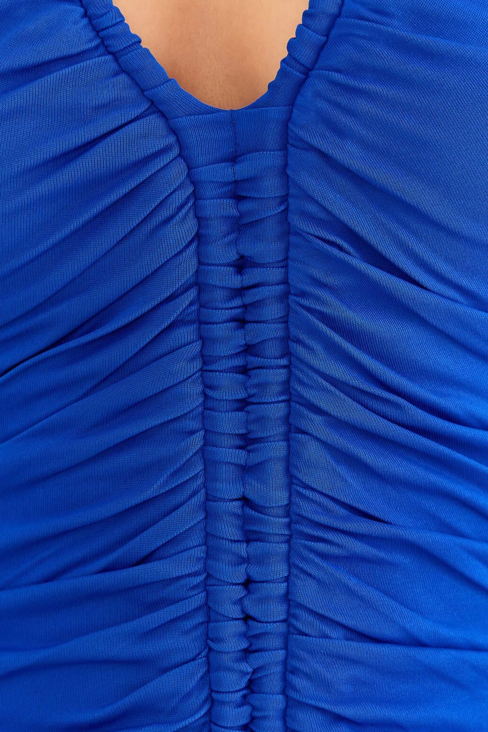 BRIGHT BLUE LONG SLEEVE MIDI DRESS