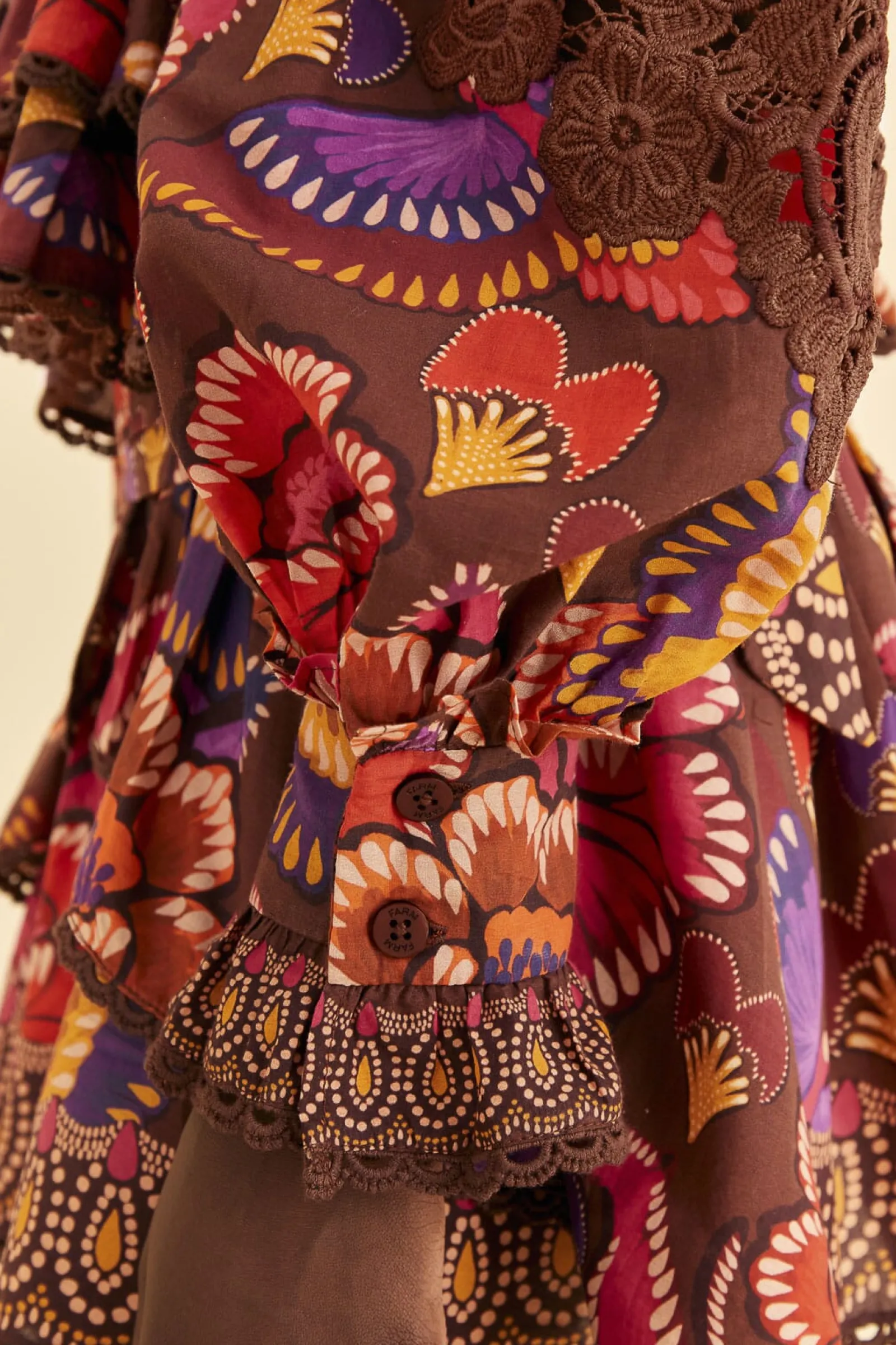 BROWN BRIGHT FLORA BLOUSE