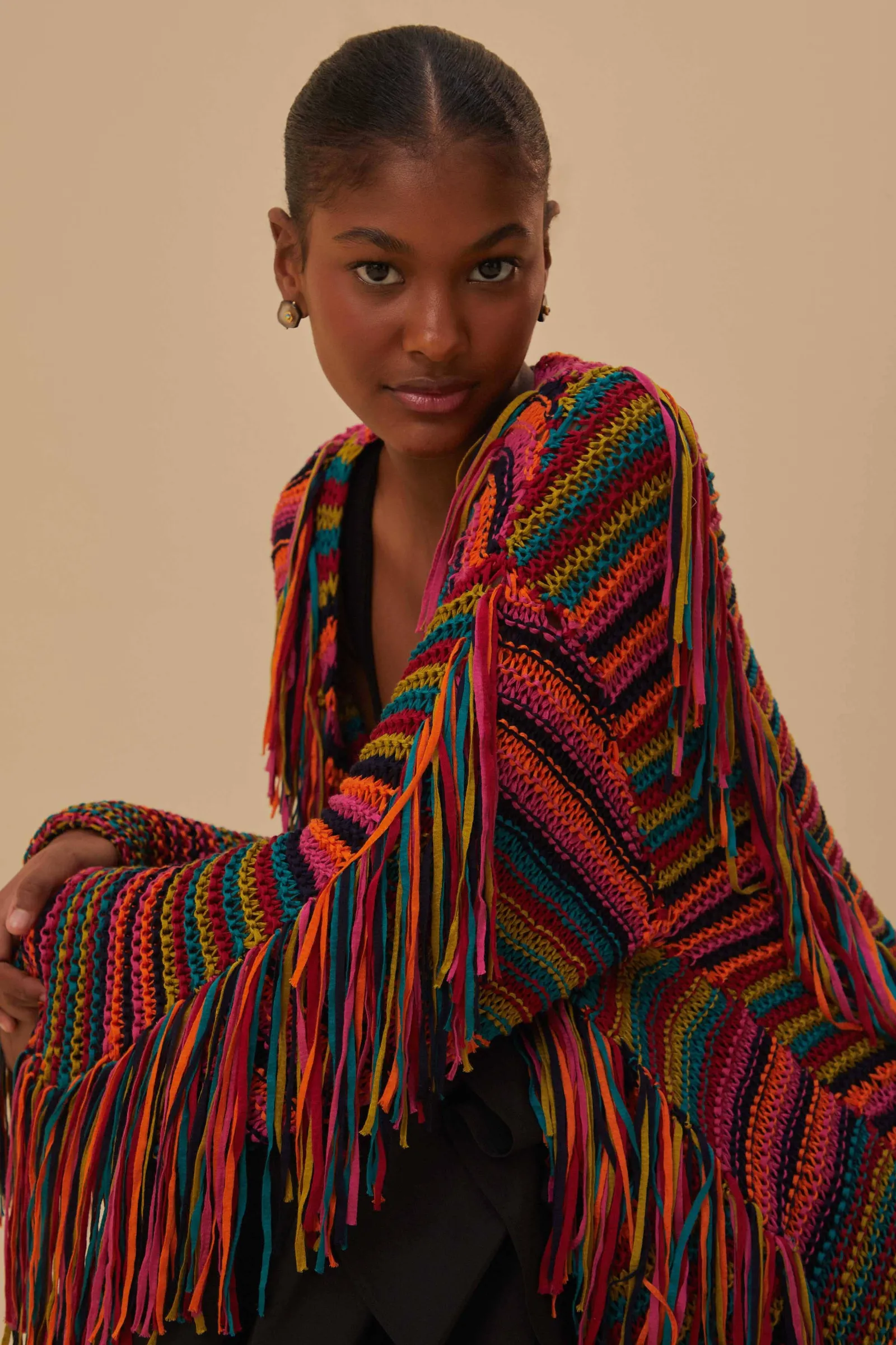COLORFUL STRIPES KNIT CARDIGAN