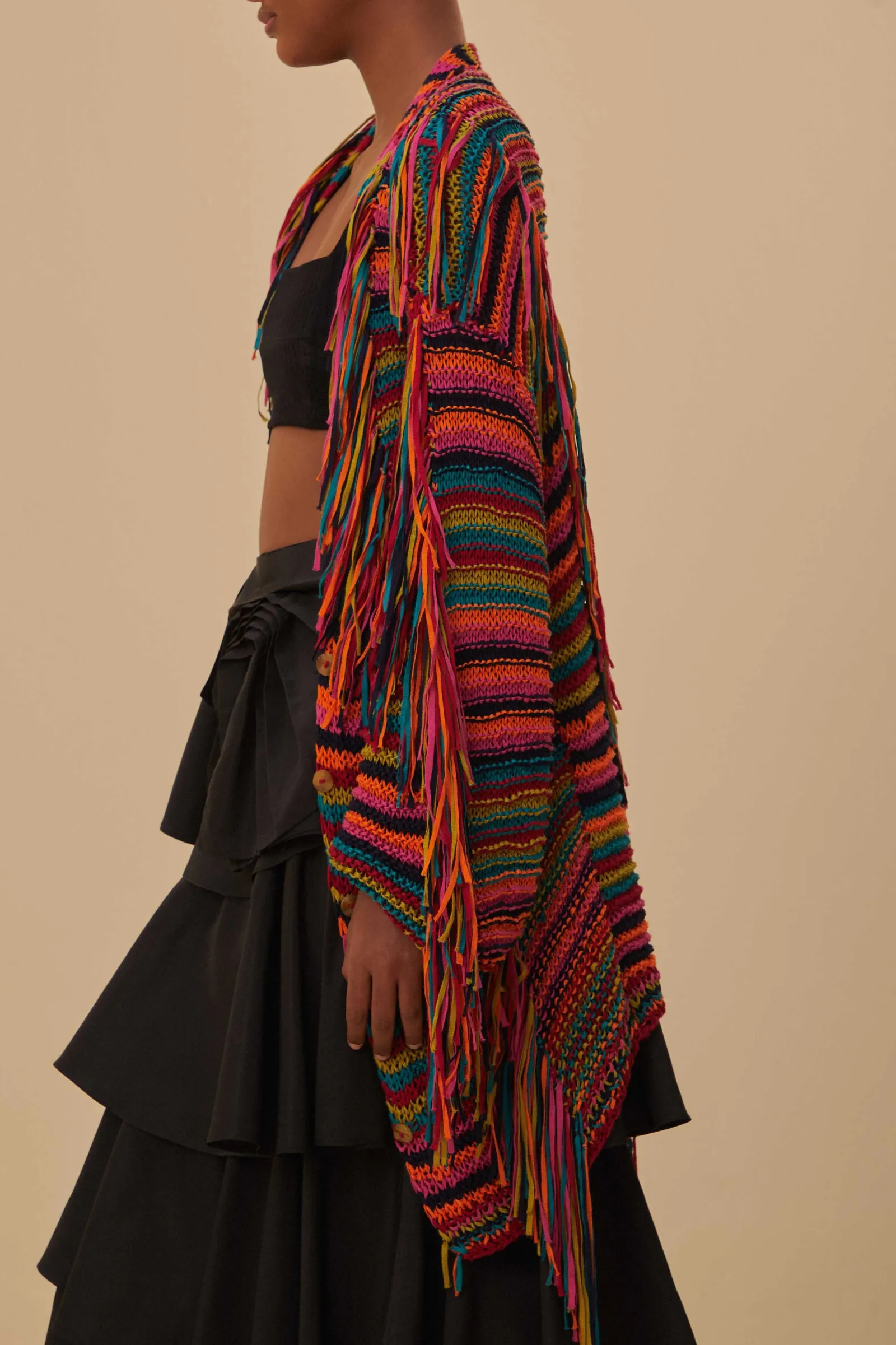 COLORFUL STRIPES KNIT CARDIGAN