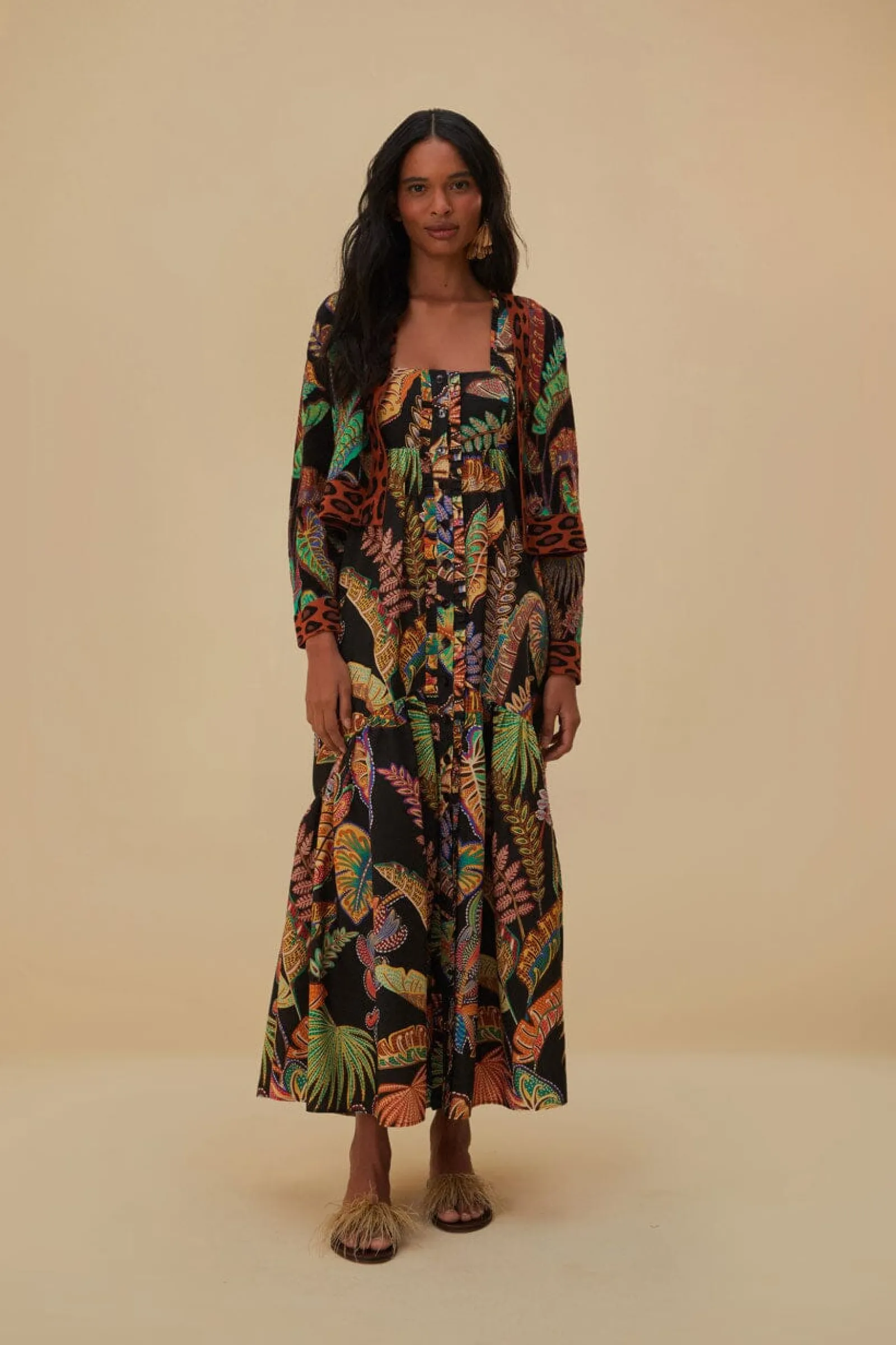 COOL FOLIAGE CROPPED KNIT CARDIGAN