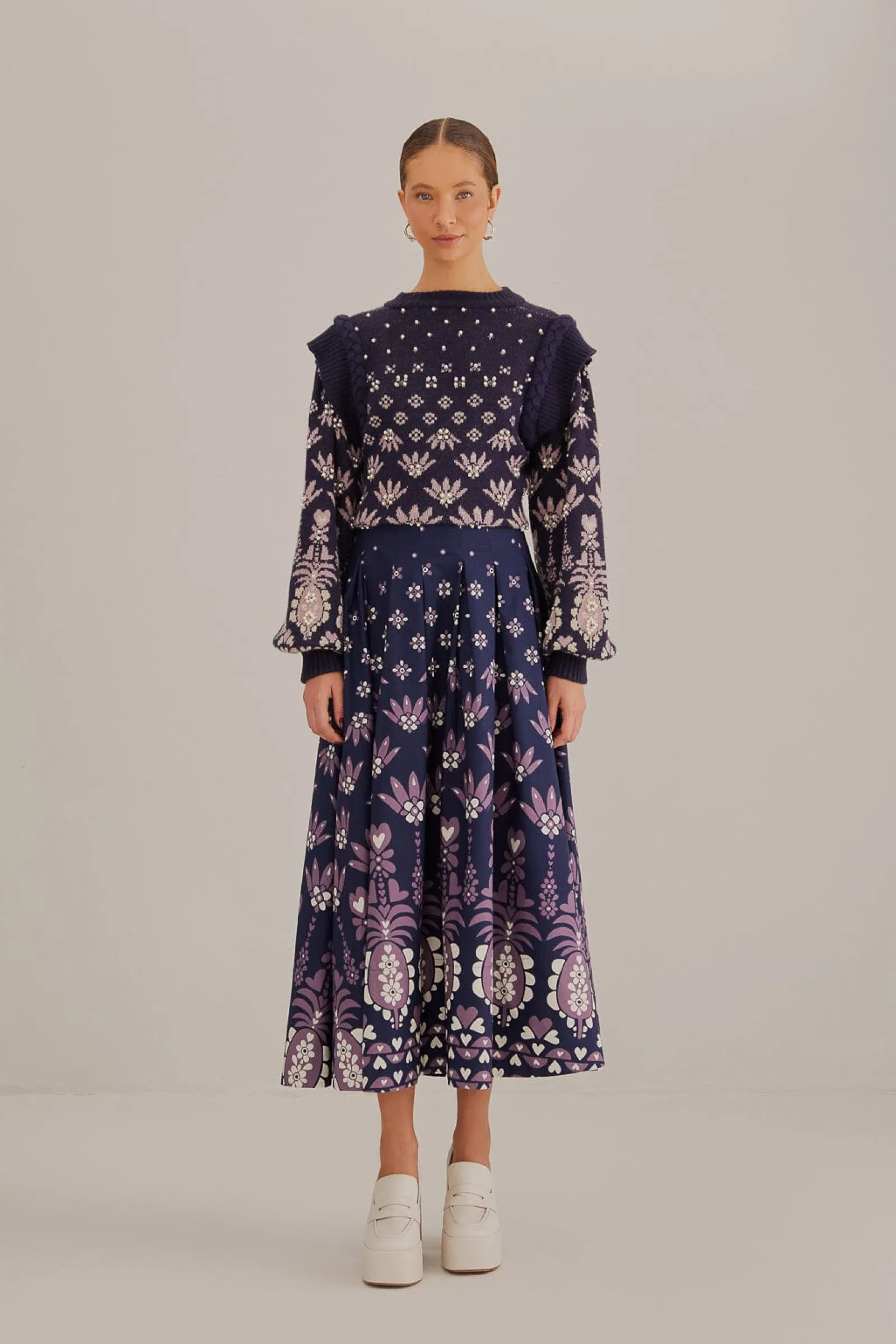  DARK BLUE AINIKA MARTINA MIDI SKIRT