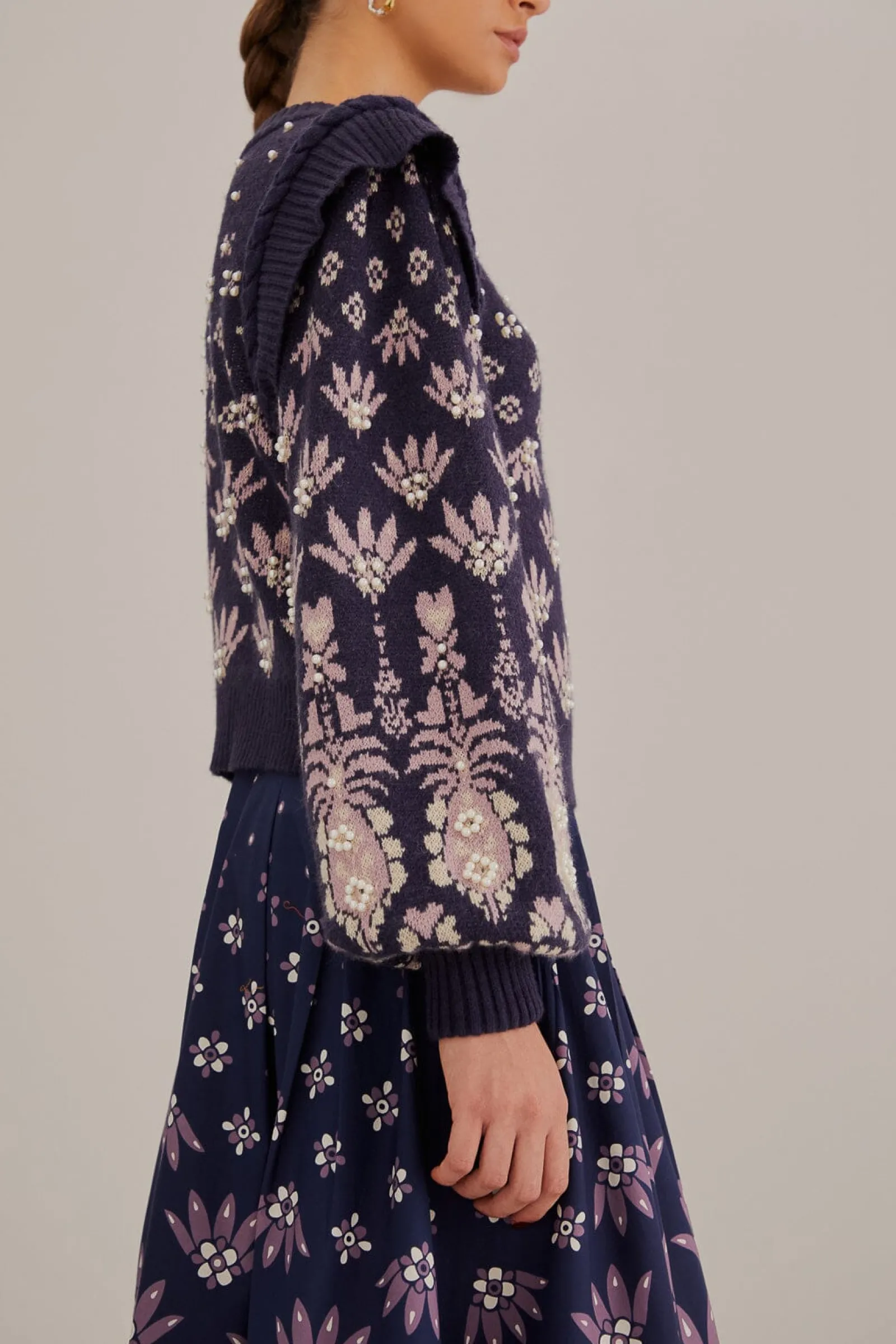 DARK BLUE AINIKA MARTINA KNIT SWEATER