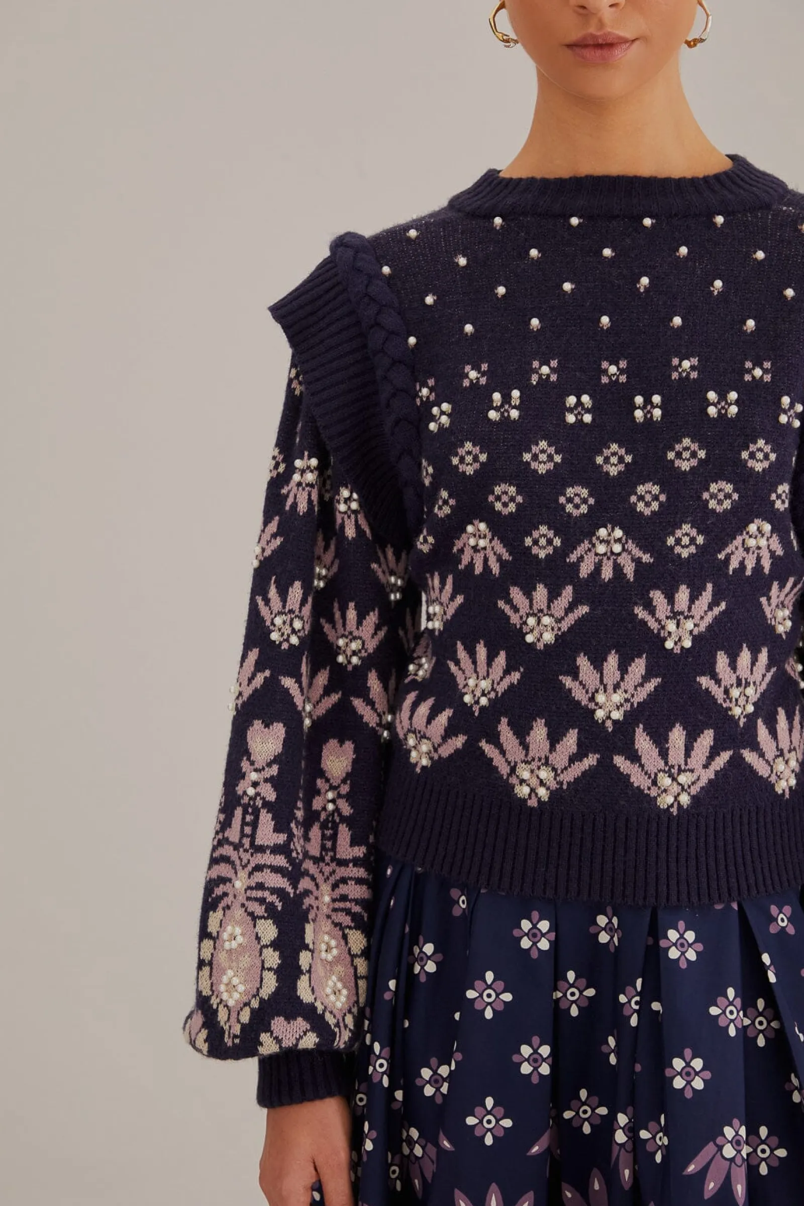 DARK BLUE AINIKA MARTINA KNIT SWEATER