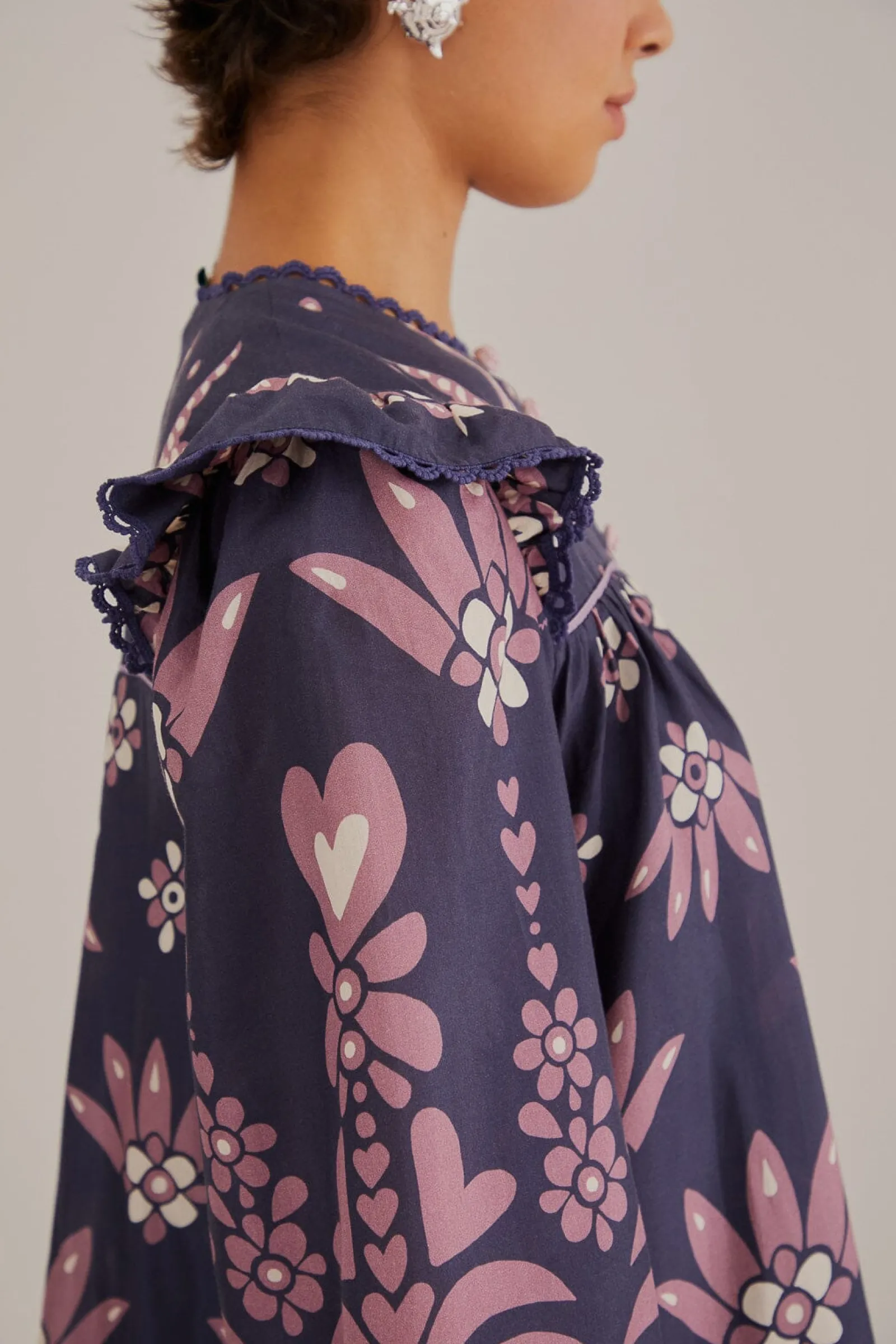 DARK BLUE AINIKA MARTINA LONG SLEEVE MINI DRESS