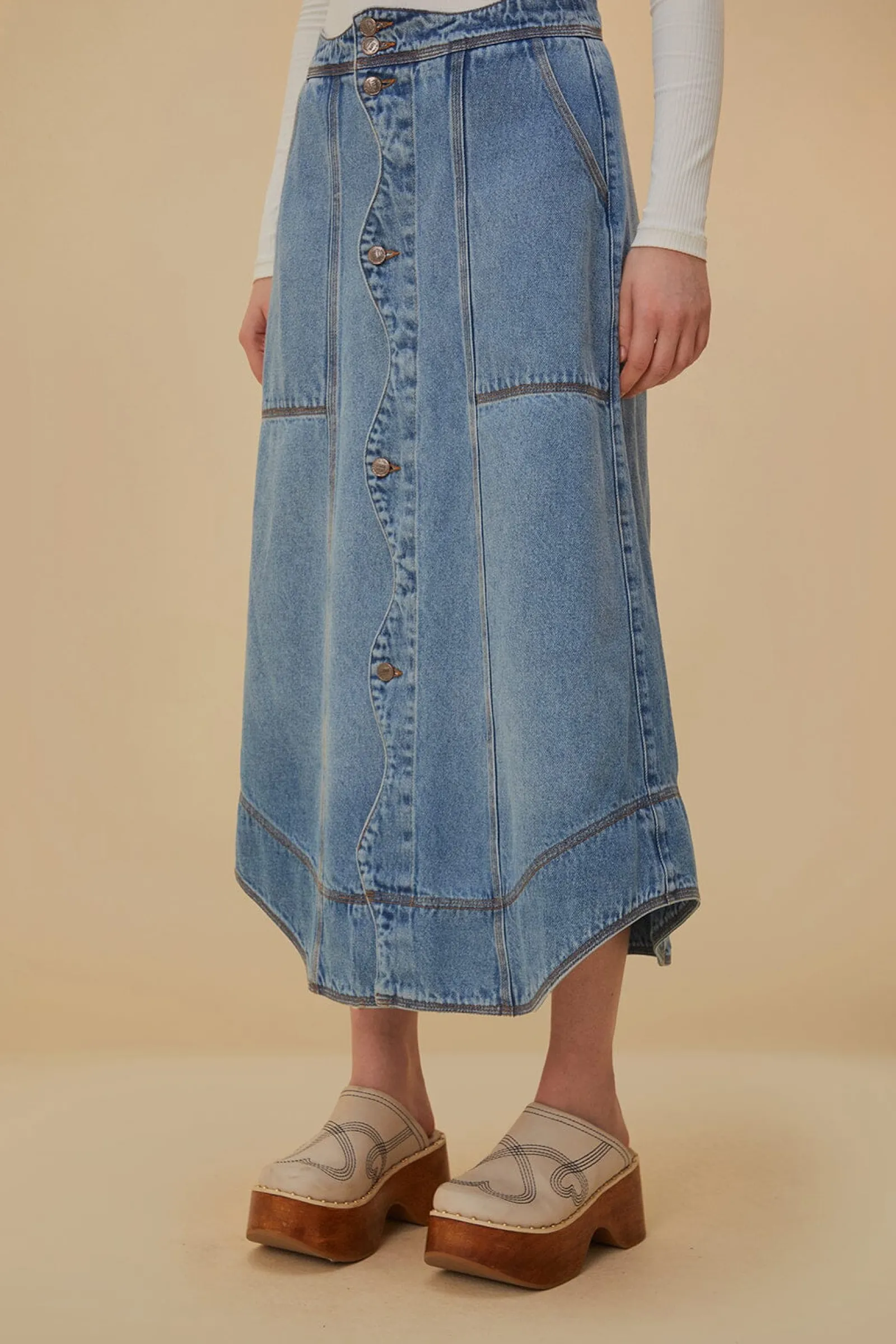 DENIM WAVE SKIRT