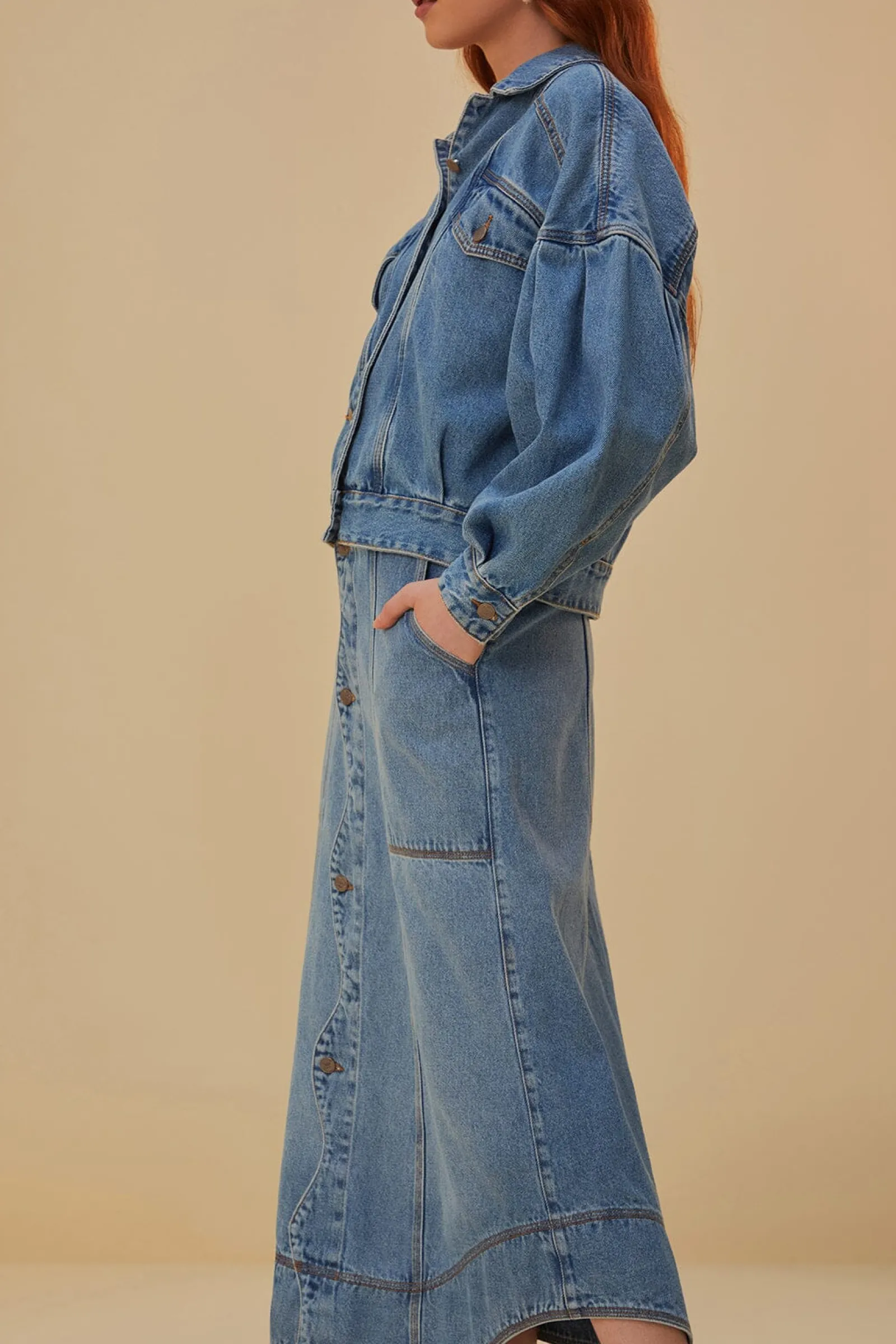 DENIM WAVE SKIRT