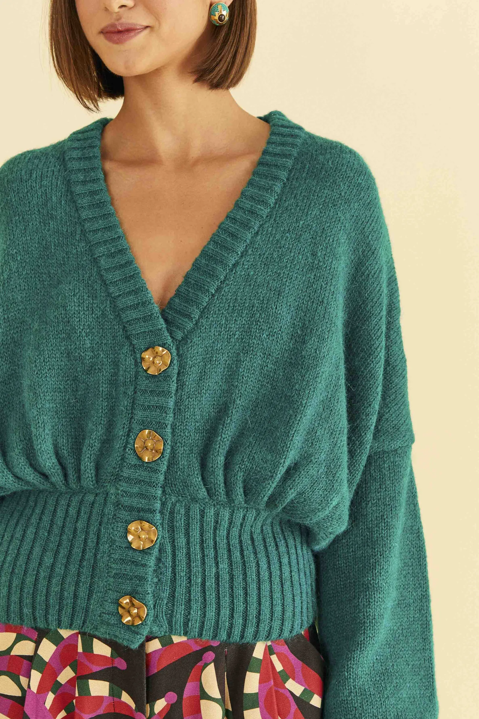EMERALD BUBBLE KNIT CARDIGAN