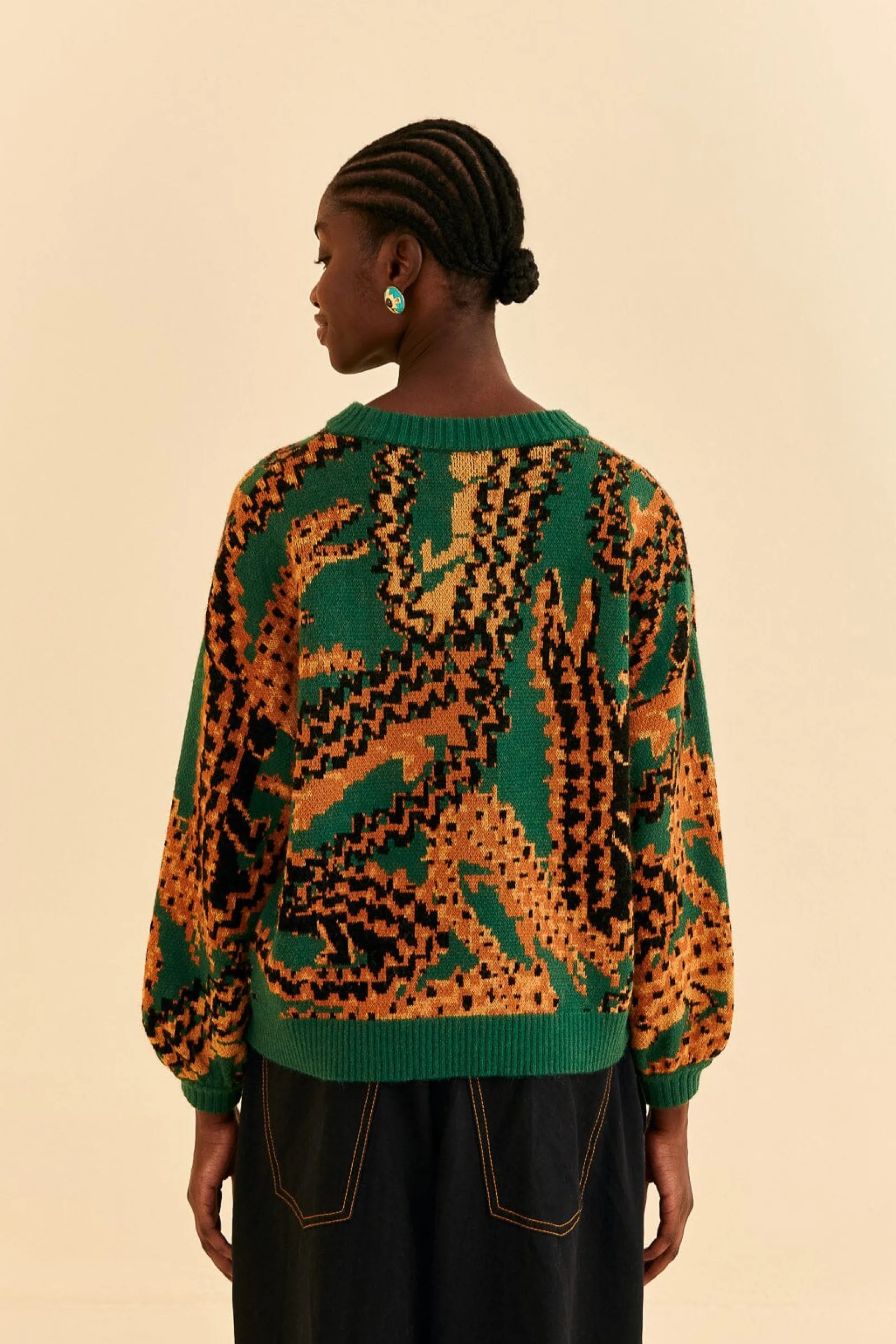 GREEN CROCO KNIT SWEATER