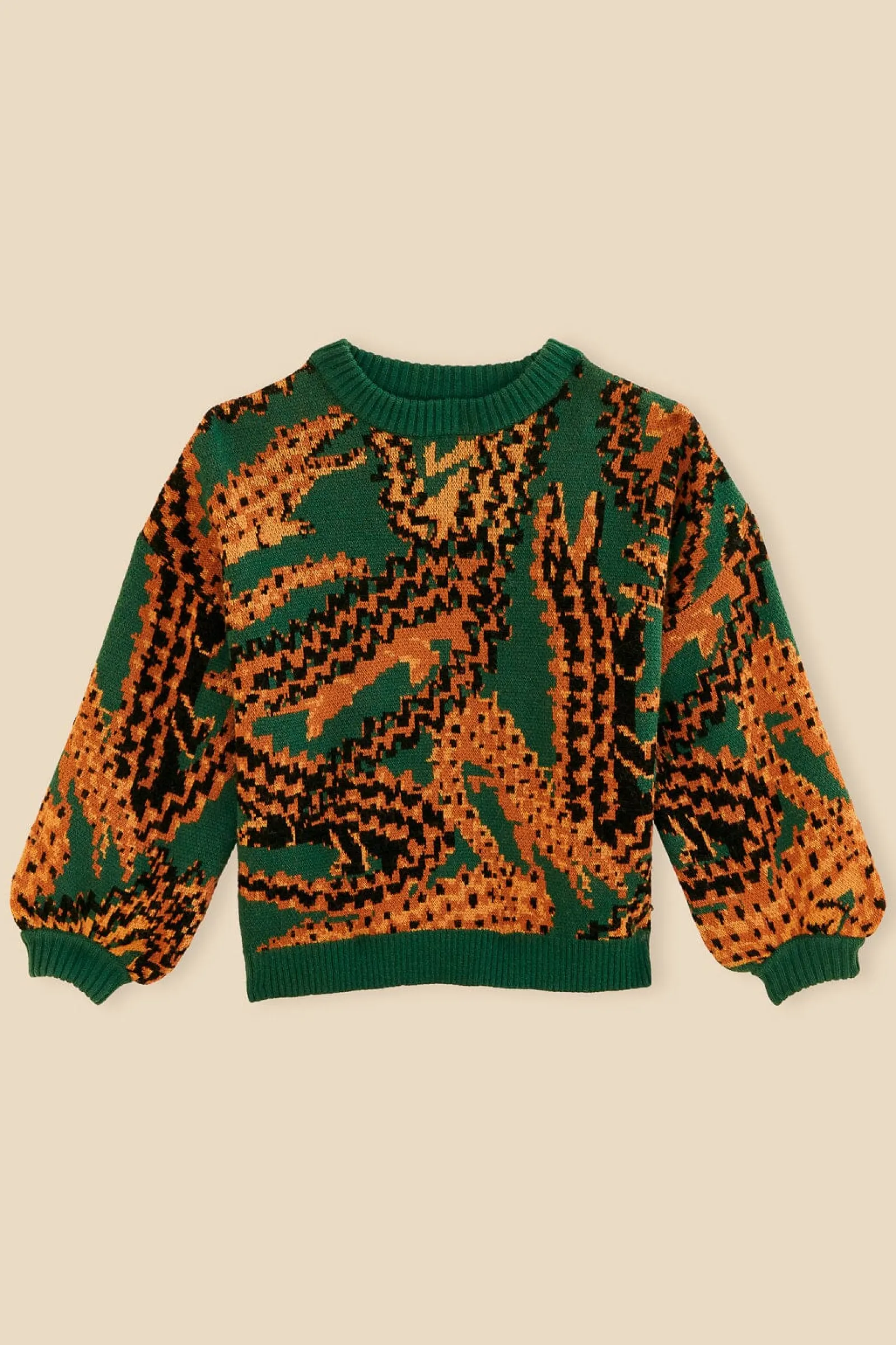 GREEN CROCO KNIT SWEATER