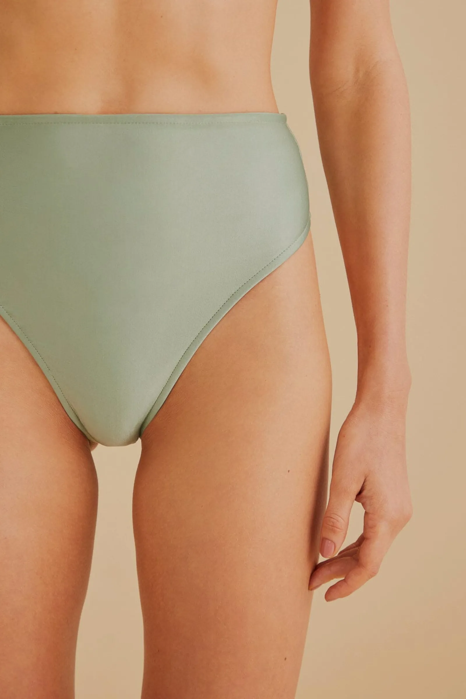GREEN HIGH WAISTED BIKINI BOTTOM
