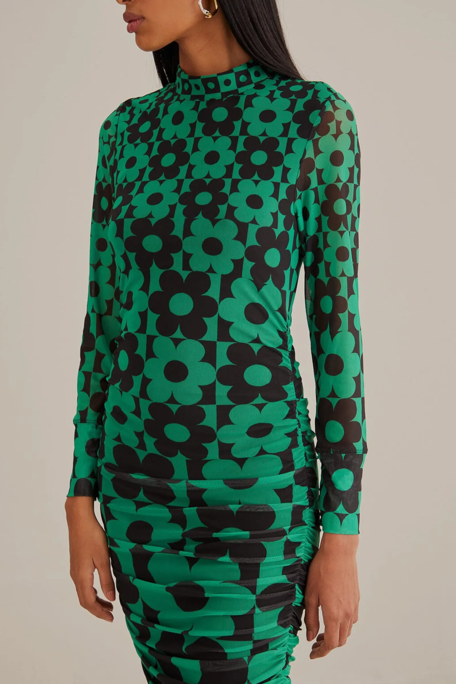 GREEN LOVEDAISY TULLE MIDI DRESS