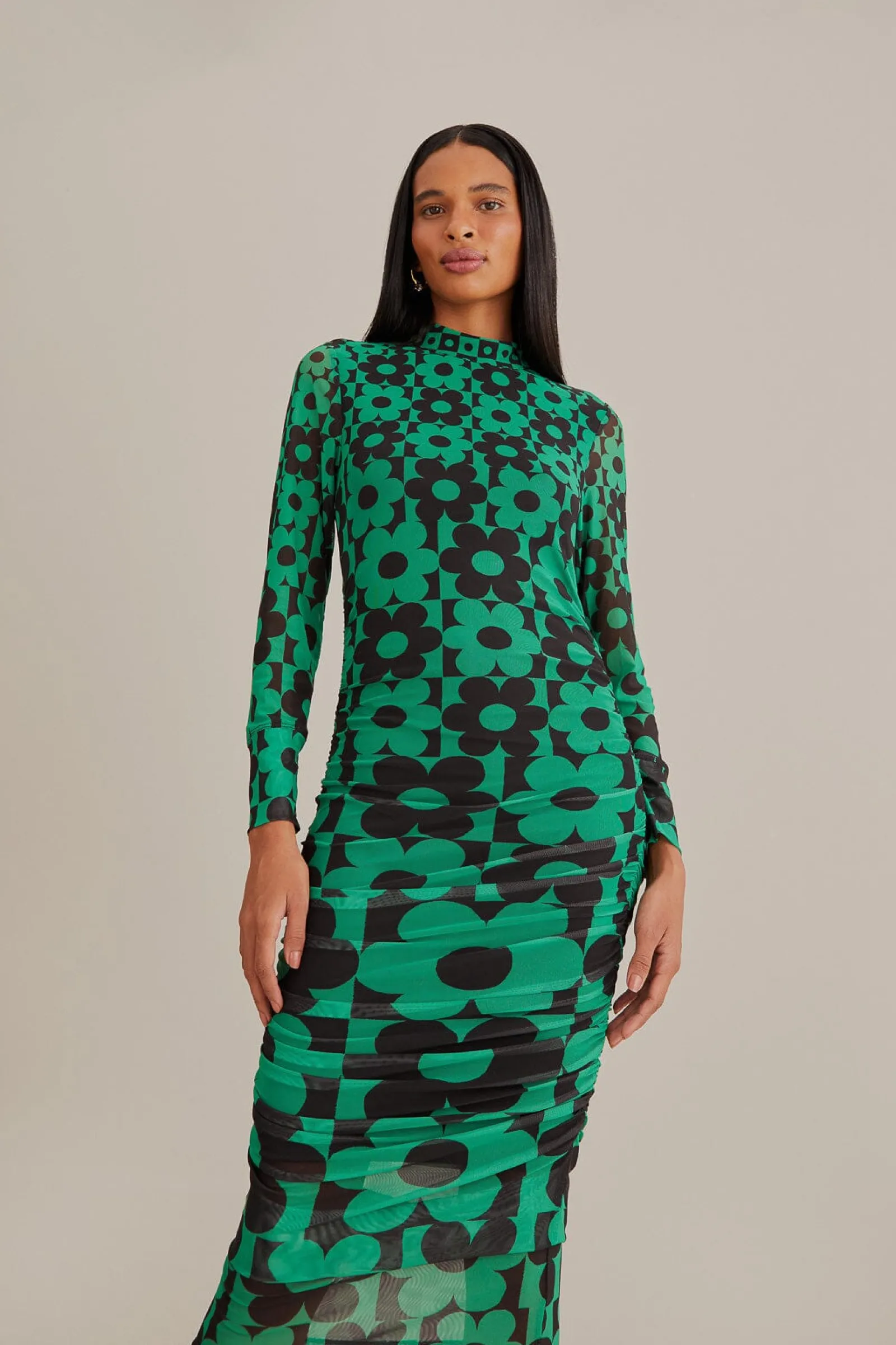 GREEN LOVEDAISY TULLE MIDI DRESS