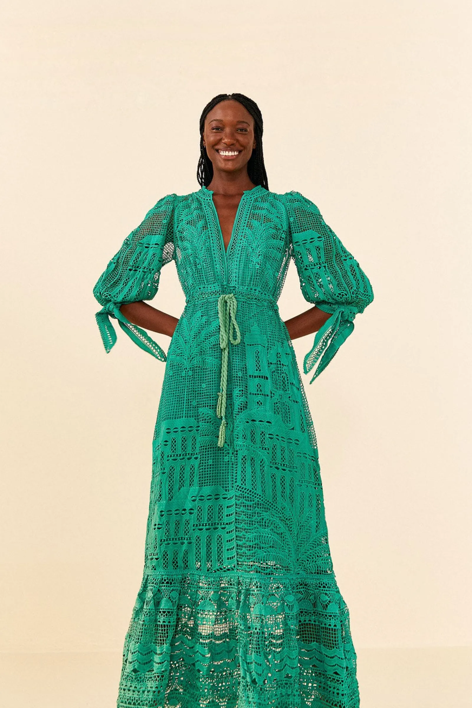 GREEN MORADA BOA GUIPURE DRESS