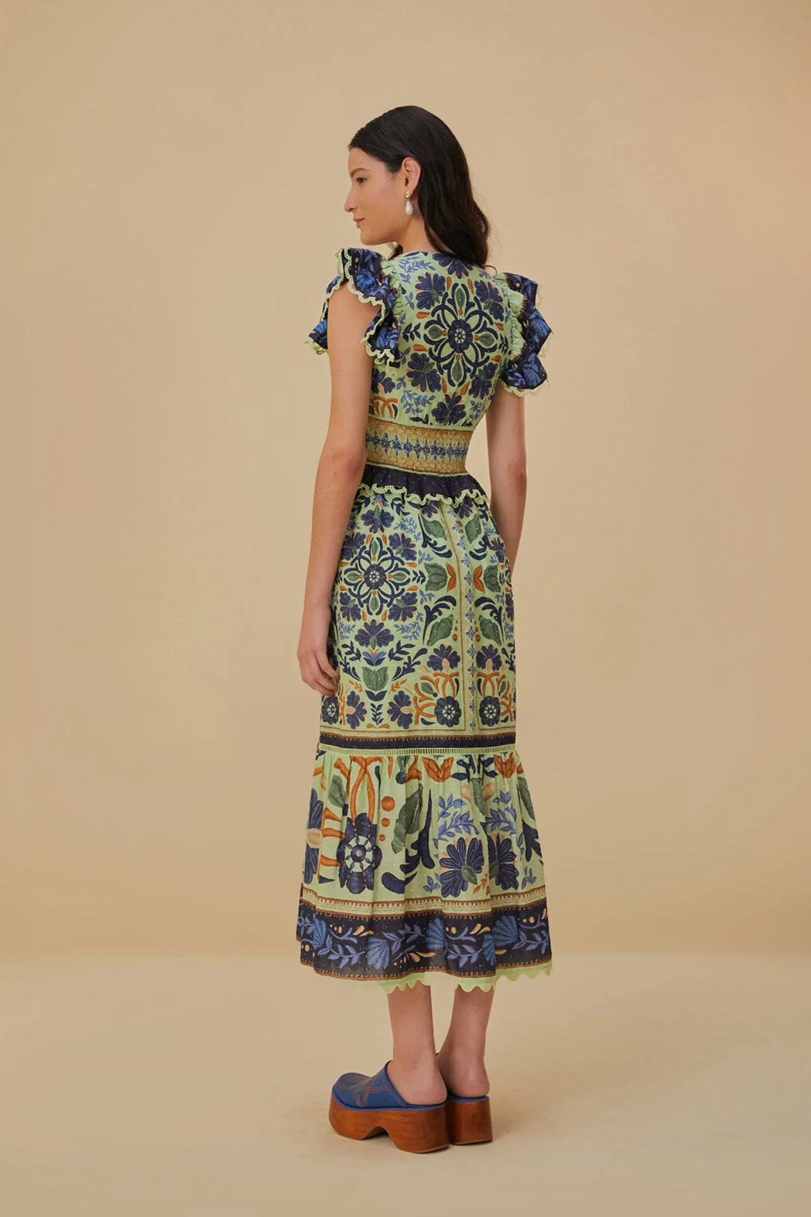 GREEN OCEAN TAPESTRY MAXI DRESS