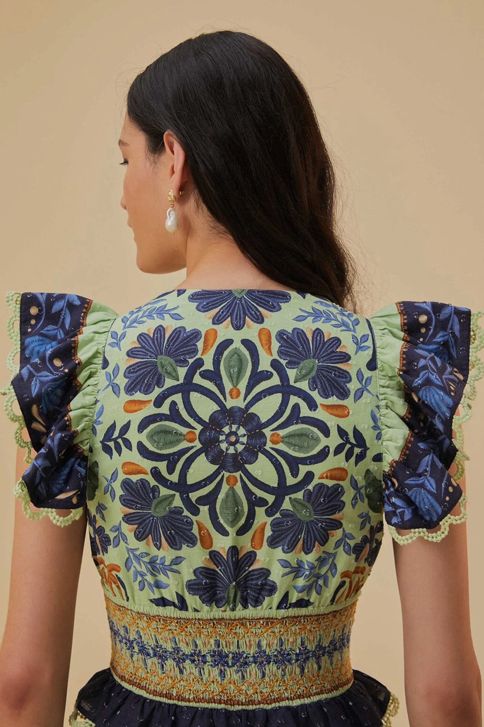 GREEN OCEAN TAPESTRY MAXI DRESS