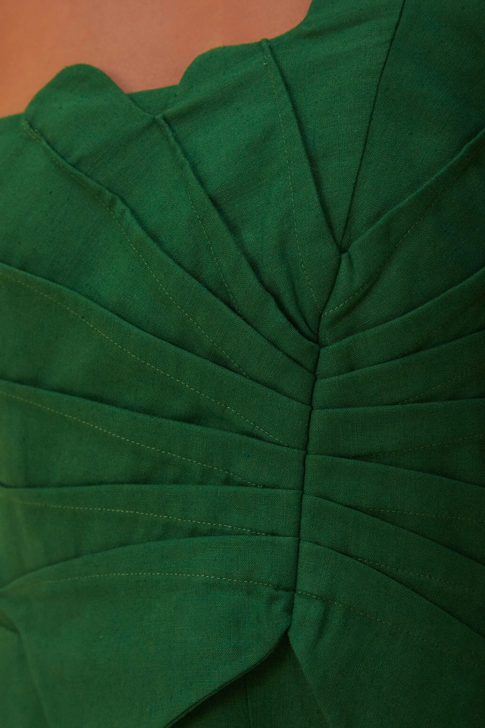 GREEN ONE SHOULDER LEA MINI DRESS