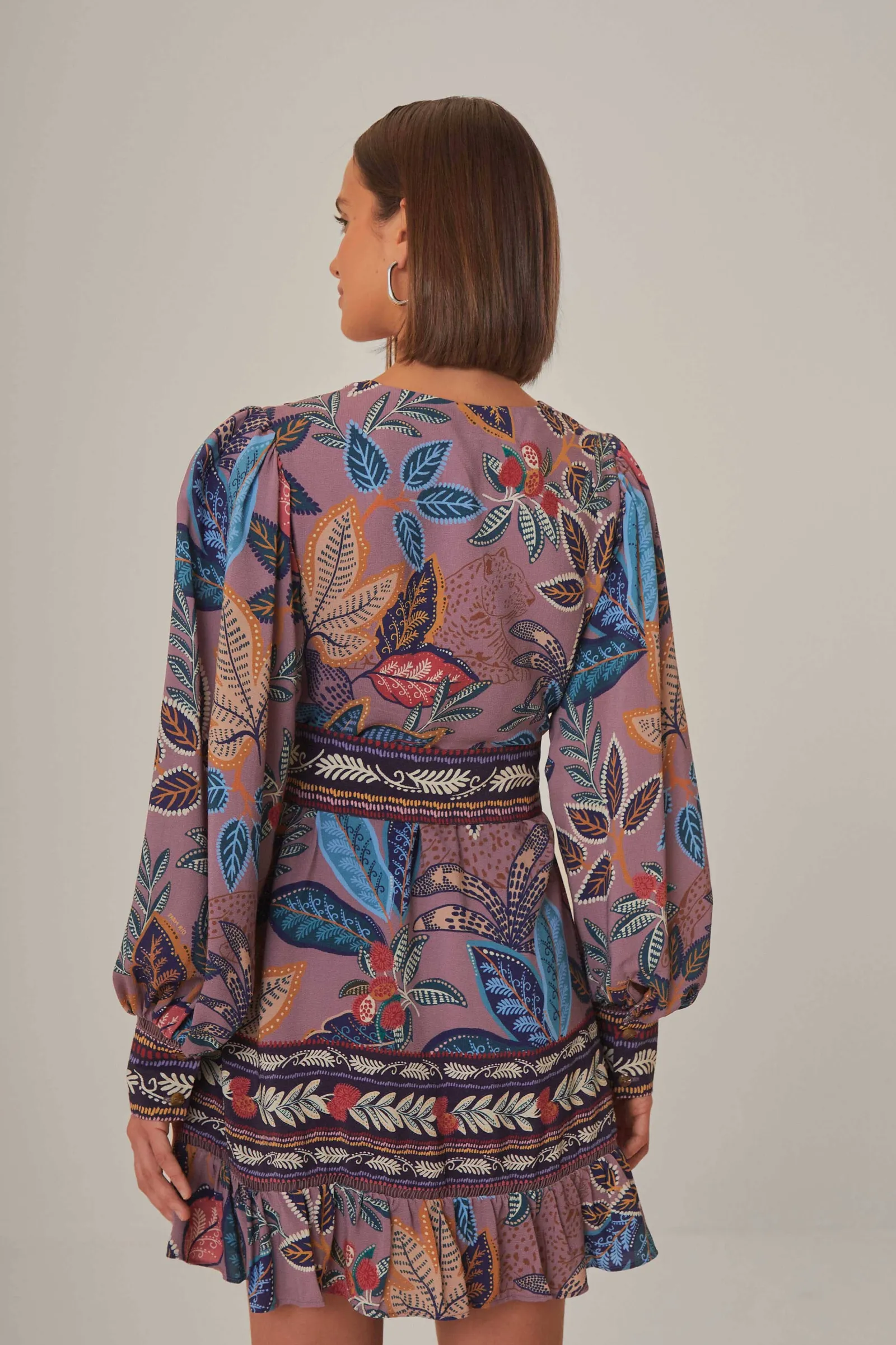 LAVENDER WILD NIGHT LONG SLEEVE MINI DRESS