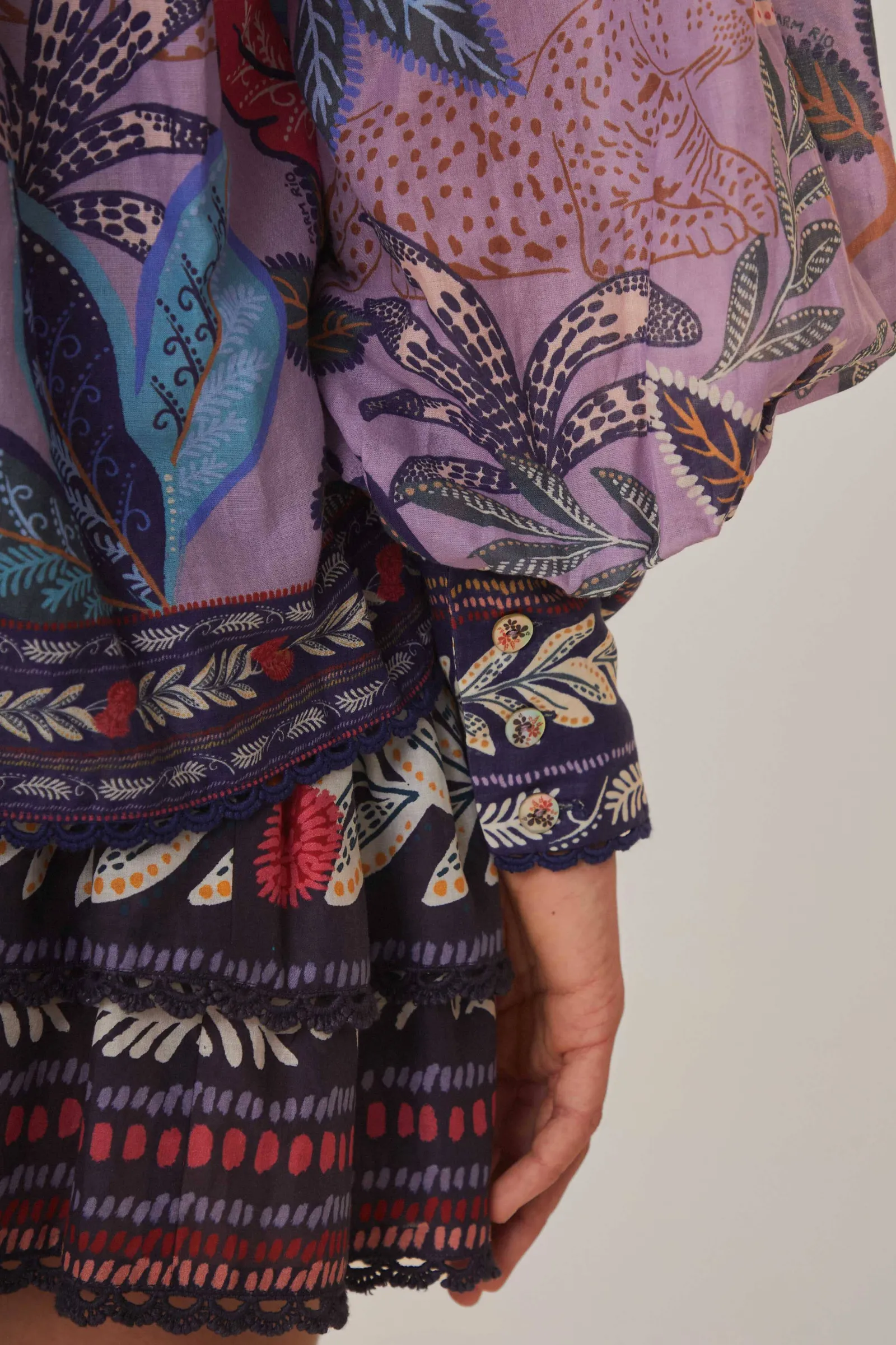 LAVENDER WILD NIGHT LONG SLEEVE BLOUSE