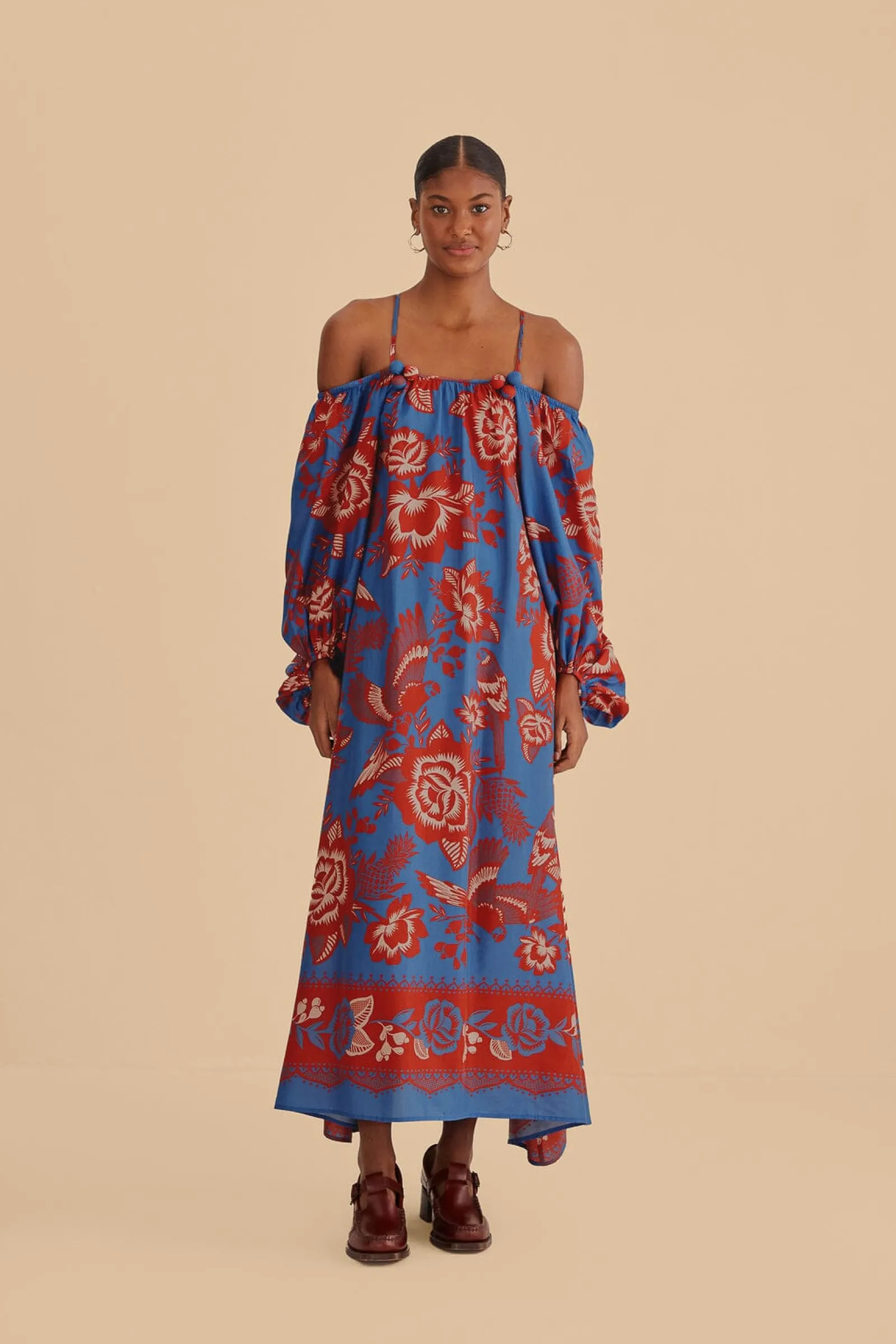 LIGHT BLUE LACE GARDEN MAXI DRESS