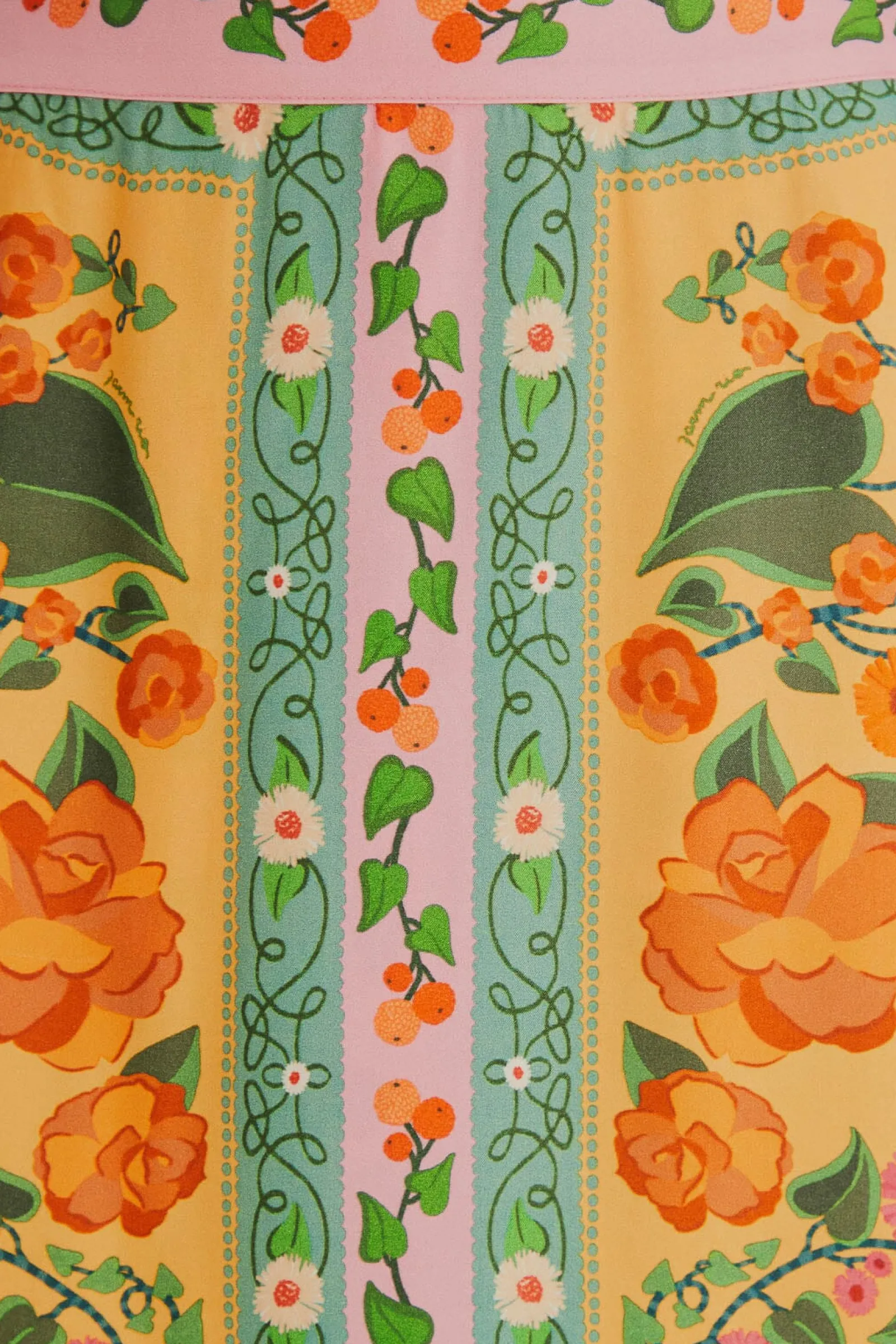 LIGHT YELLOW HEART IVY MIDI SKIRT