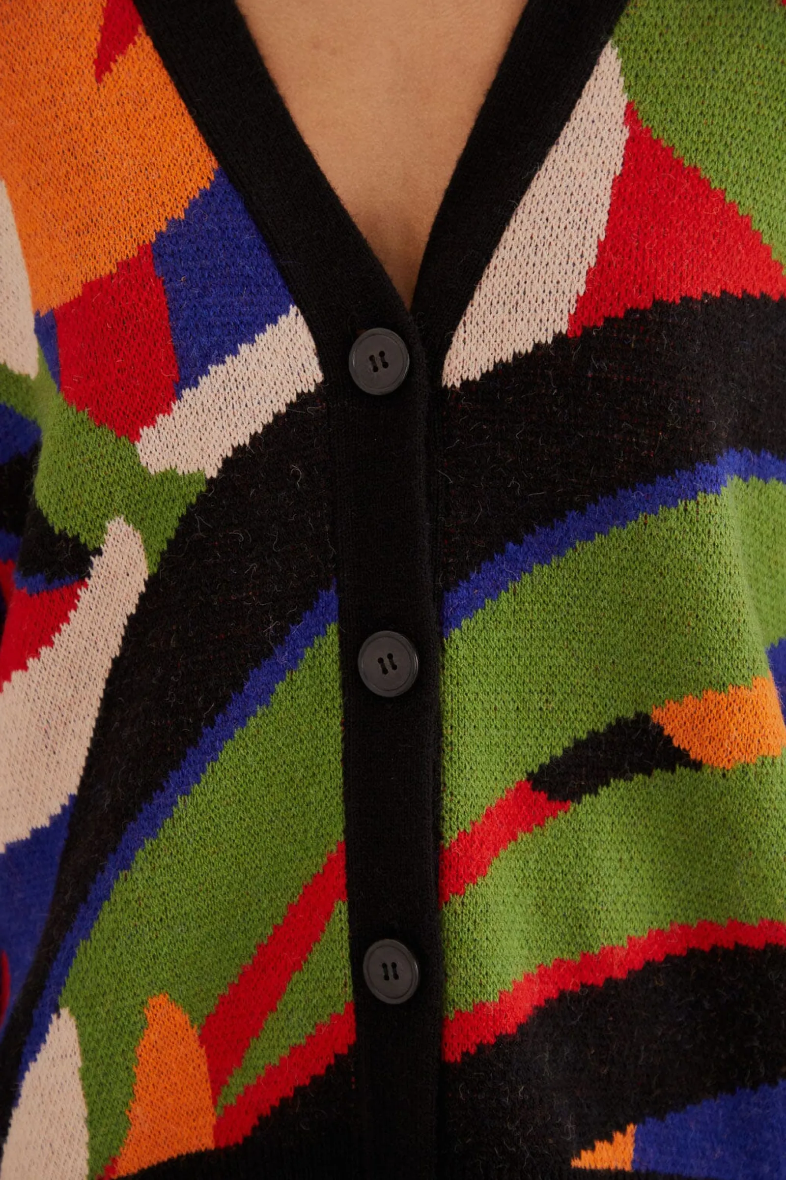 MIXED FLOWERS BANANAS KNIT CARDIGAN