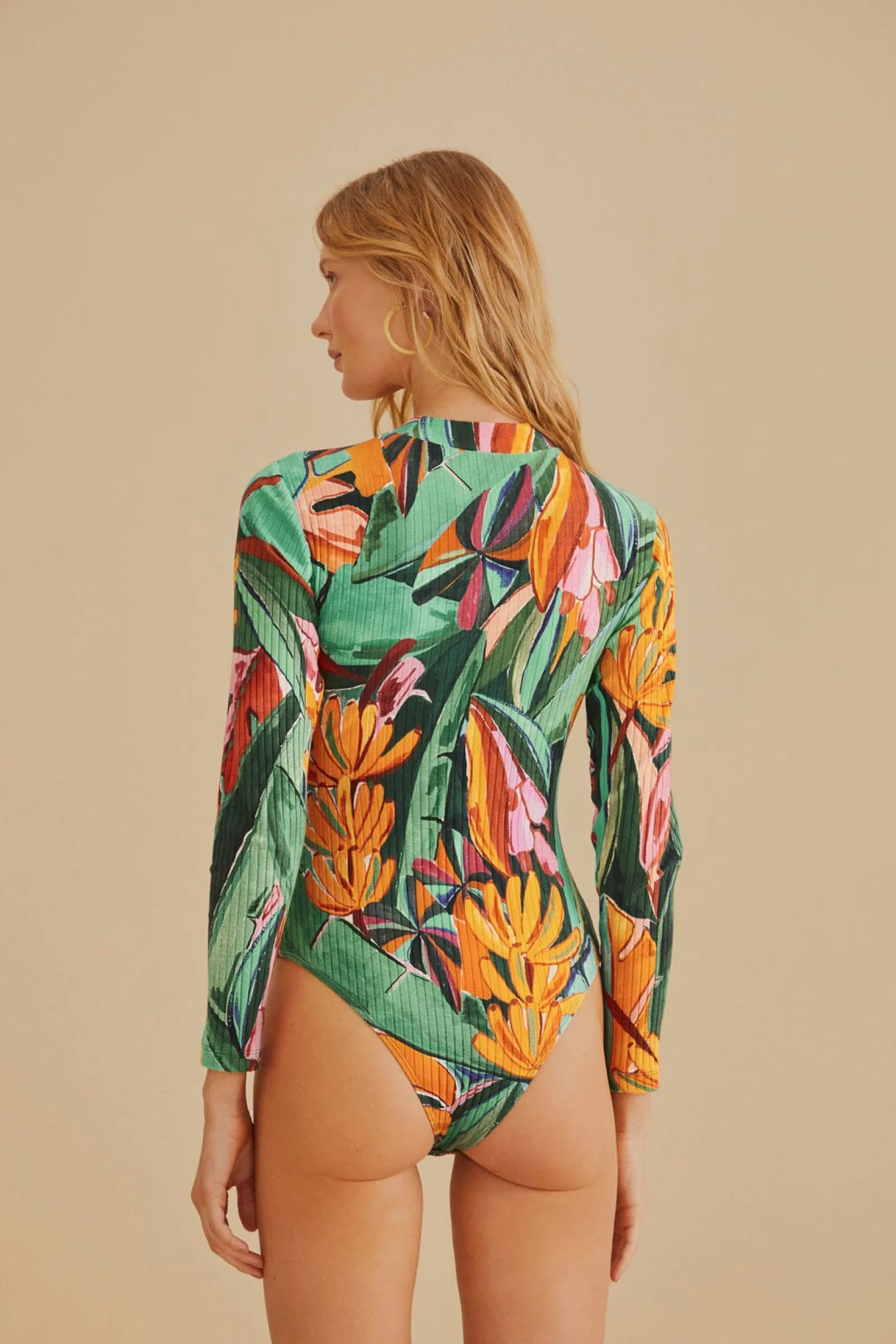 MULTICOLOR BANANA FOLIAGE ORGANIC COTTON BODYSUIT