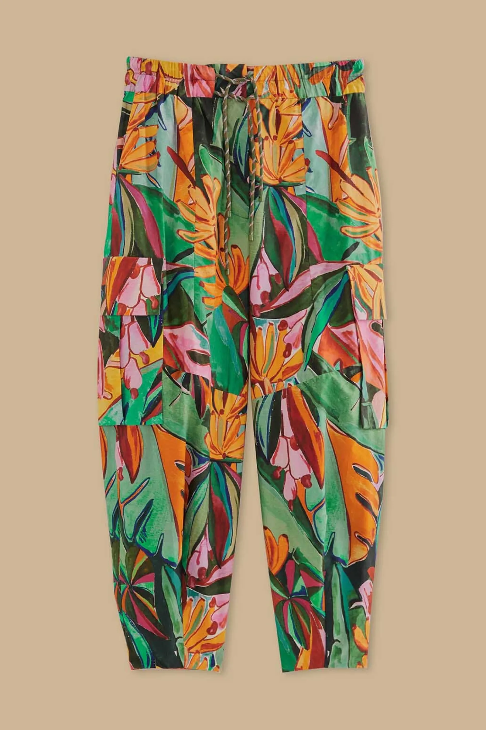 MULTICOLOR BANANA FOLIAGE PANTS