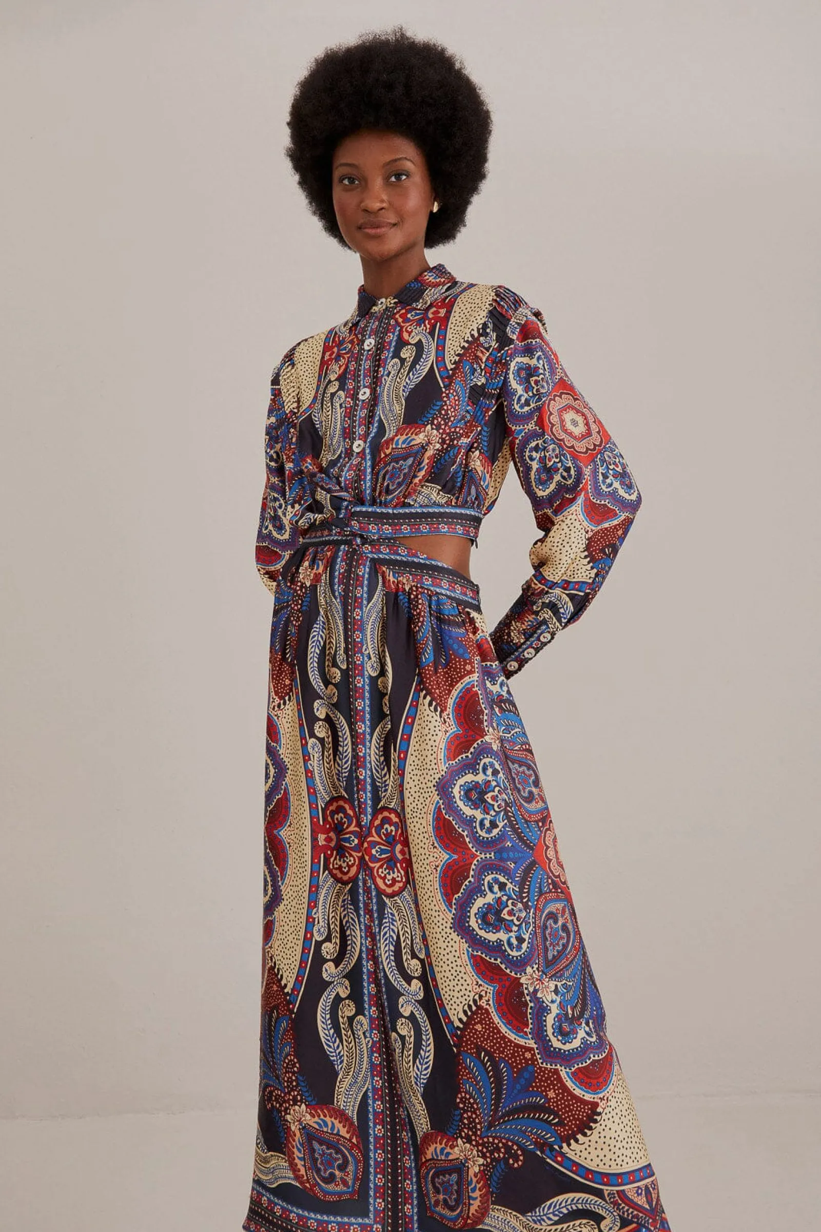  MULTICOLOR ENERGY SCARF CUT-OUT MAXI DRESS