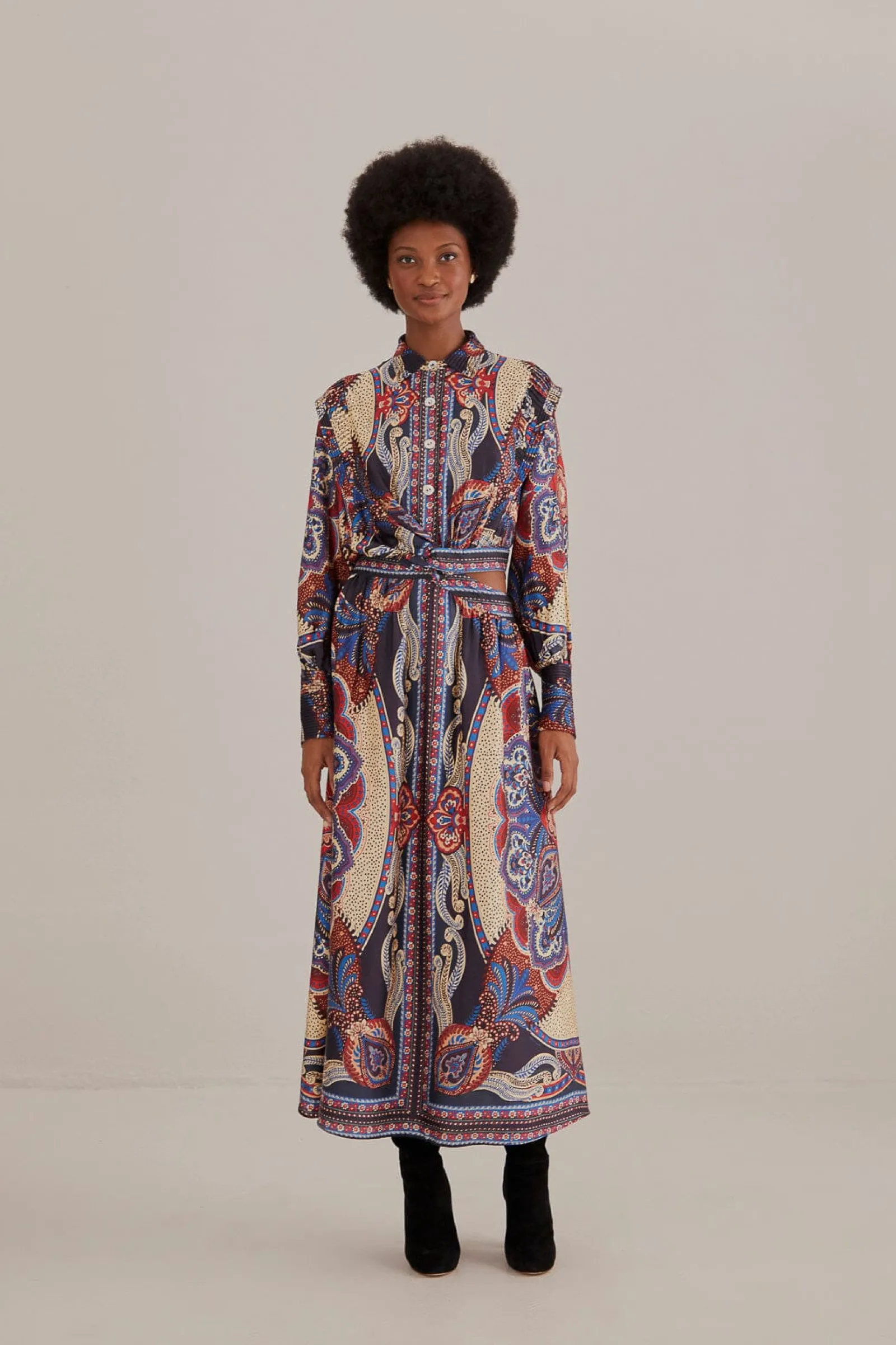 MULTICOLOR ENERGY SCARF CUT-OUT MAXI DRESS