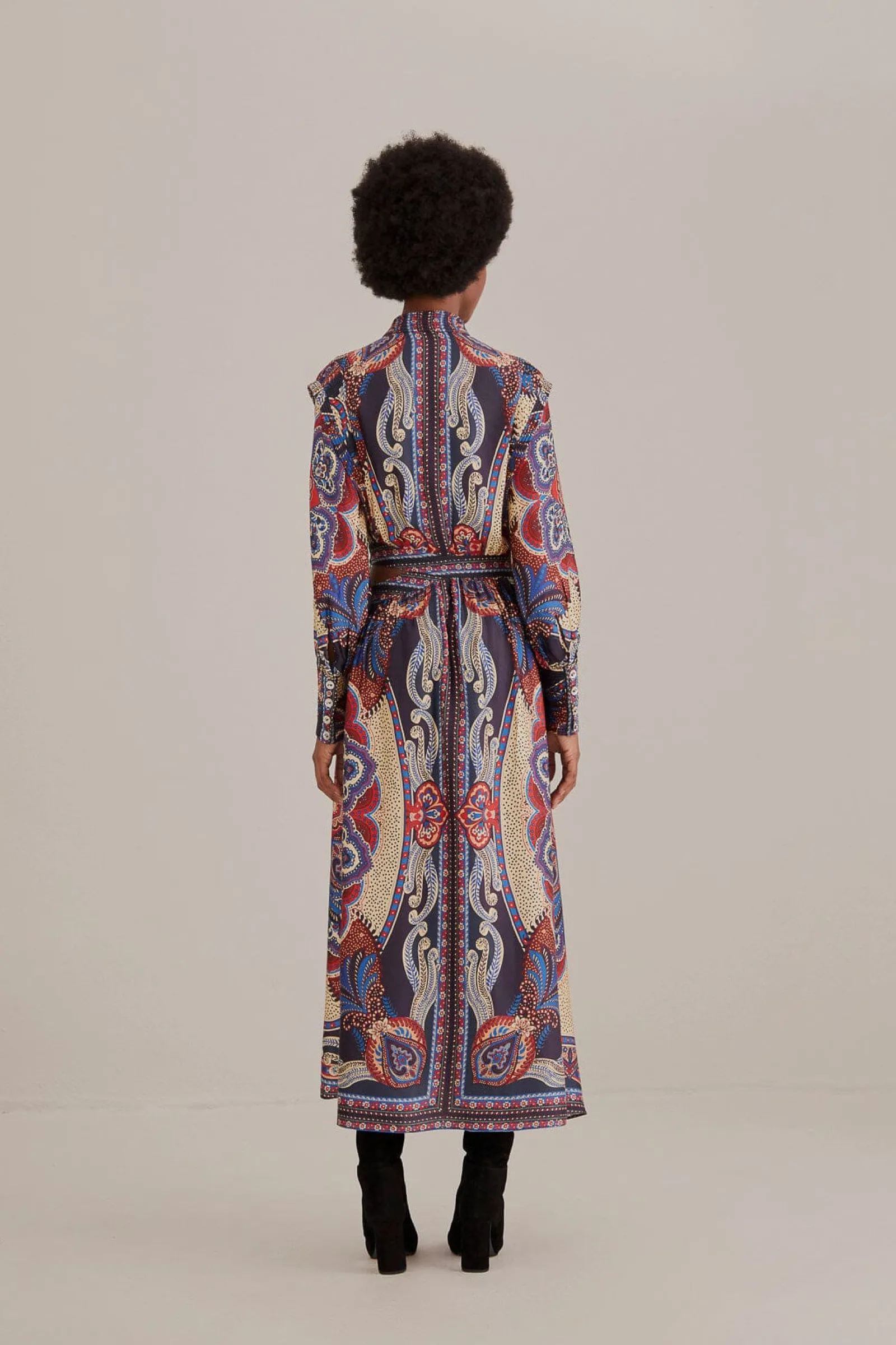 MULTICOLOR ENERGY SCARF CUT-OUT MAXI DRESS