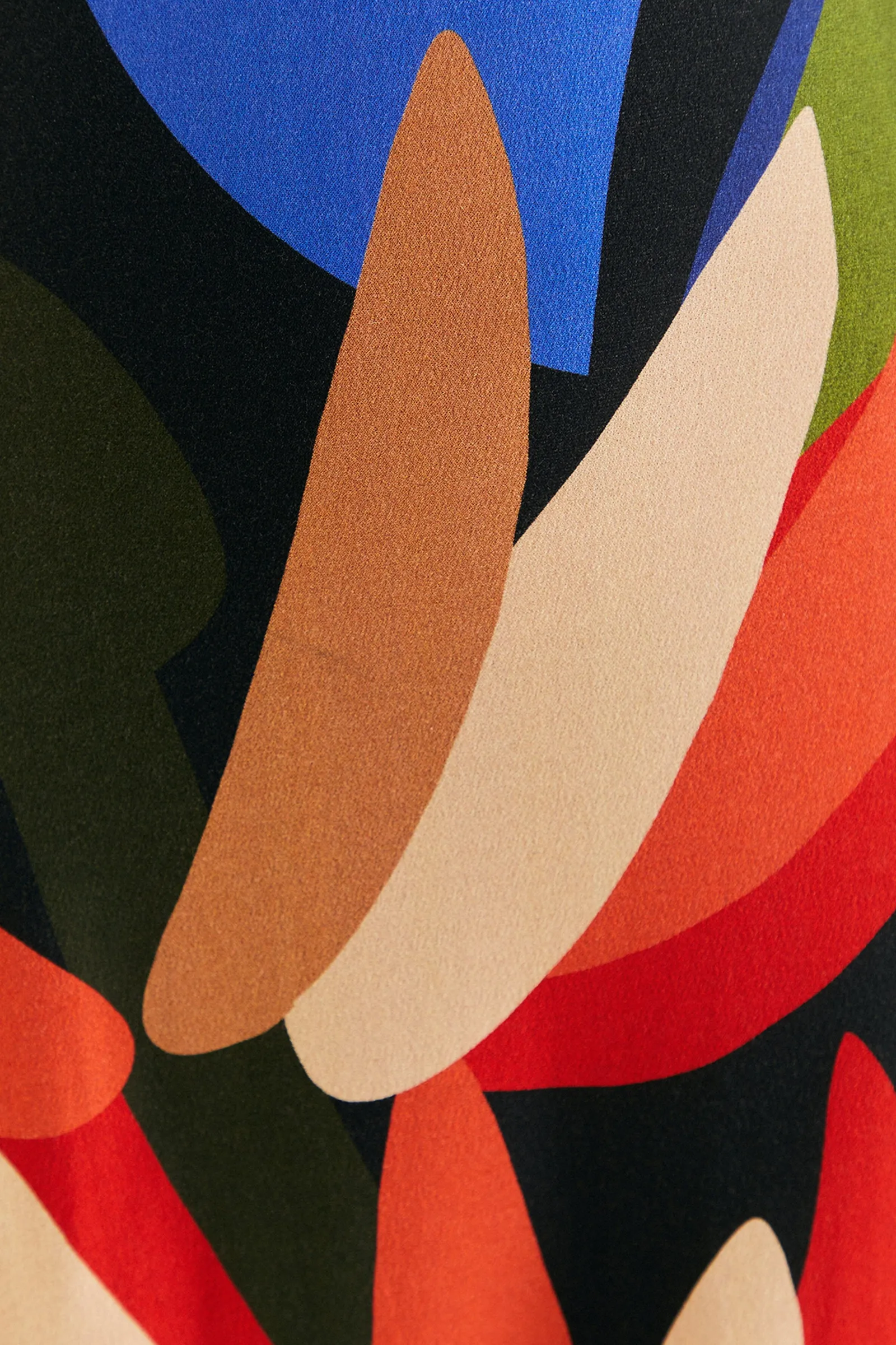 MULTICOLOR GRAPHIC BANANAS LENZING™ ECOVERO™ VISCOSE MIDI DRESS