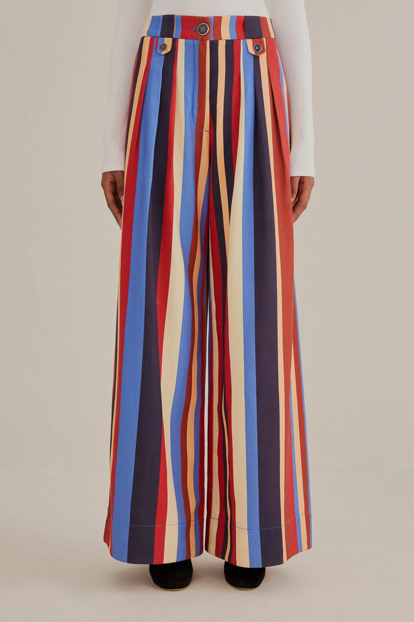 MULTICOLOR WINTER STRIPES TAILORED PANTS